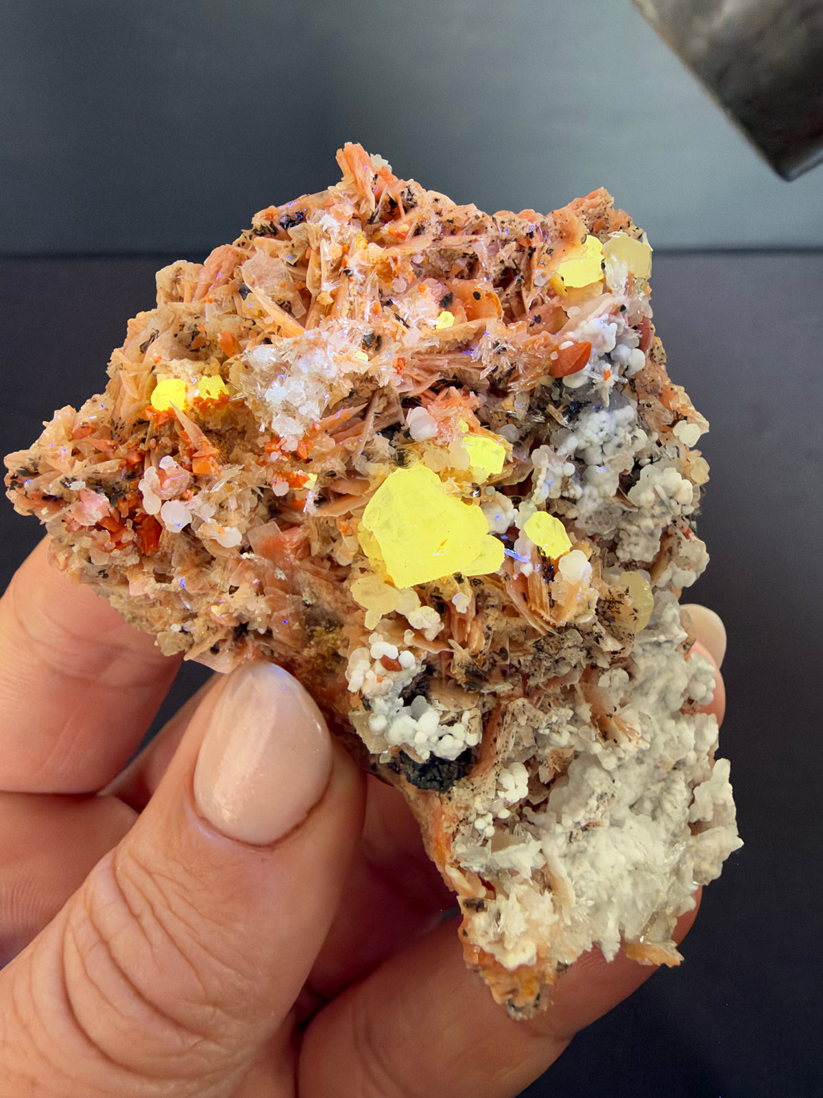 Baryte, Wulfenite, Fluorite & Chalcedony, Mibladen, Morocco