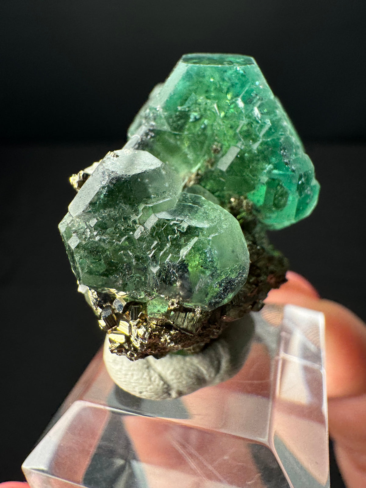 Fluorite with Pyrite, Milpo Mine, Peru