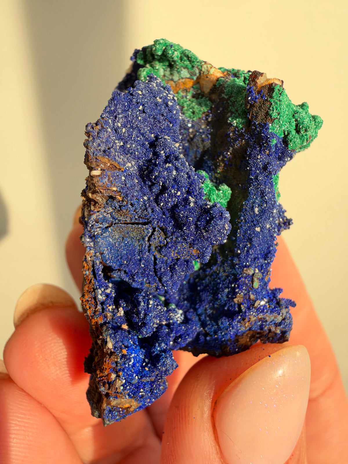 Azurite & Malachite on Barite, Sidi Ayed, Morocco