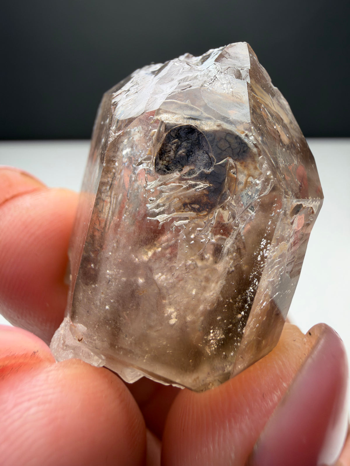 3x moving bubbles Enhydro Quartz, Goboboseb, Namibia