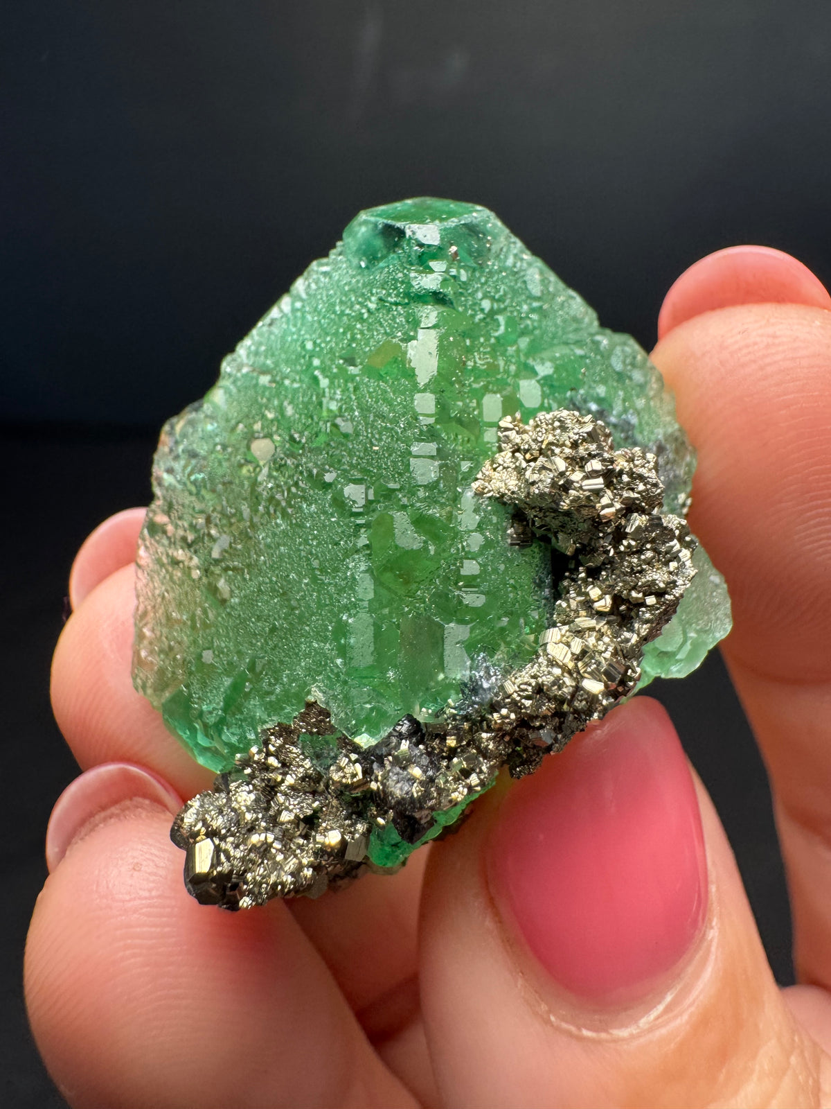 Fluorite with Pyrite, Milpo Mine, Peru