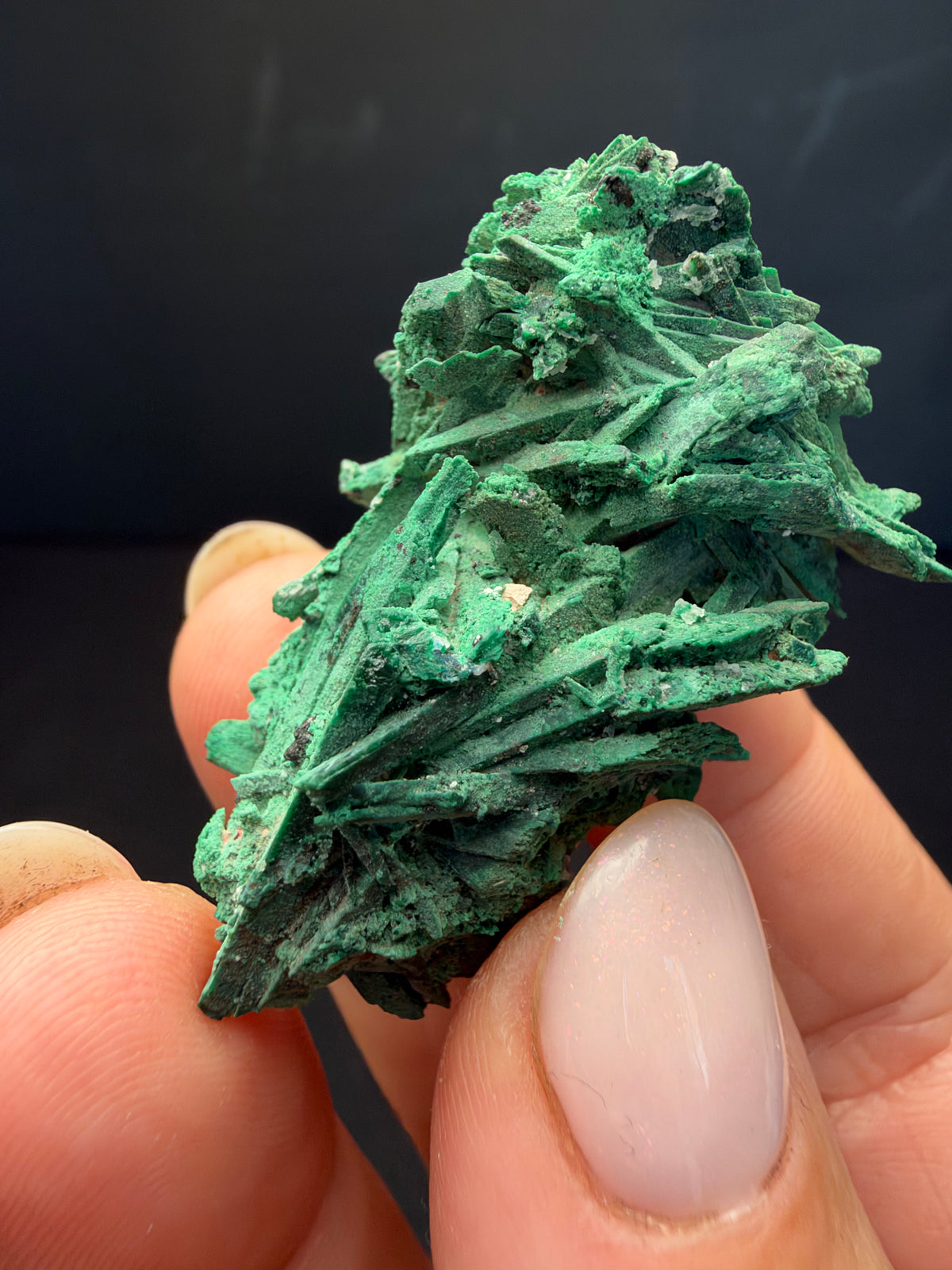 Malachite after Azurite (Pseudomorph), Kerrouchen, Morocco