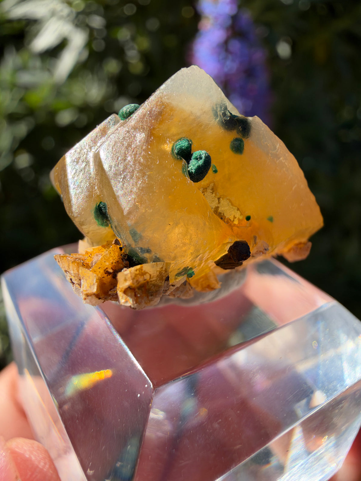 Calcite with Maloachite, Marion Mine, Arizona, USA