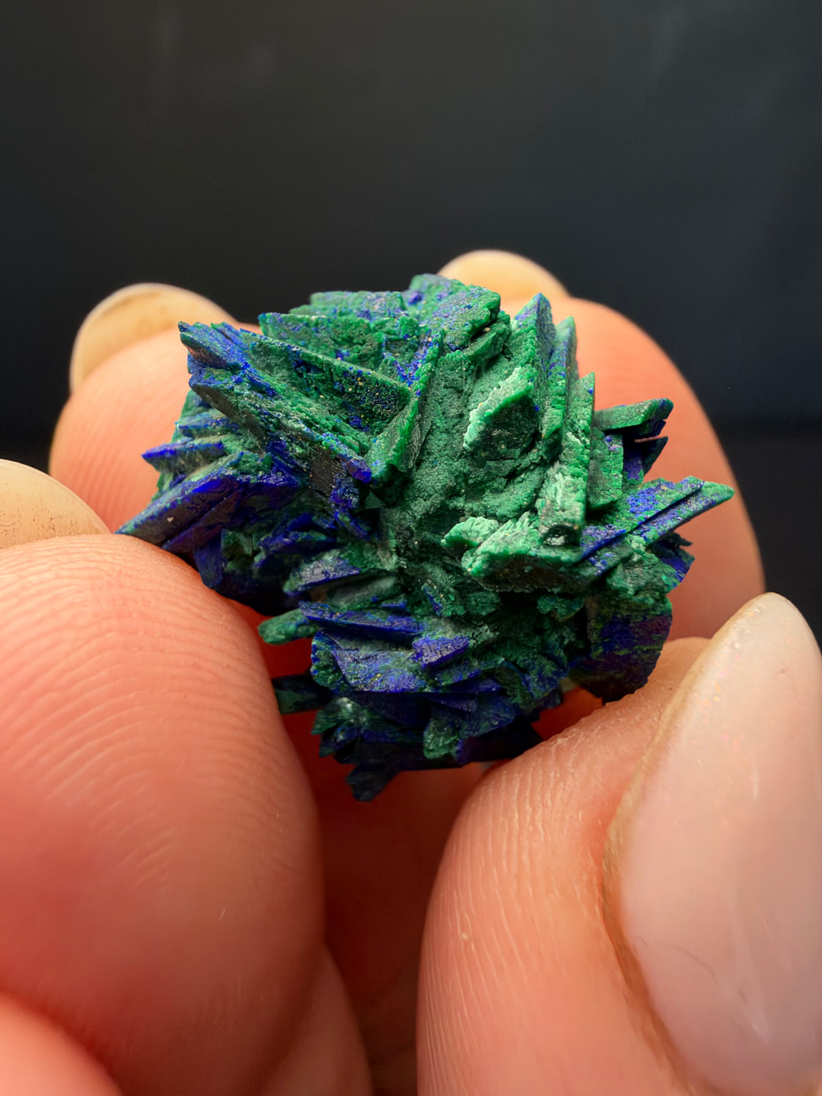 Malachite after Azurite (Pseudomorph), Kerrouchen, Morocco