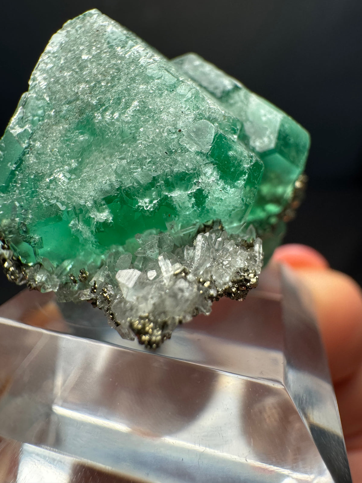 Fluorite with Pyrite, Milpo Mine, Peru
