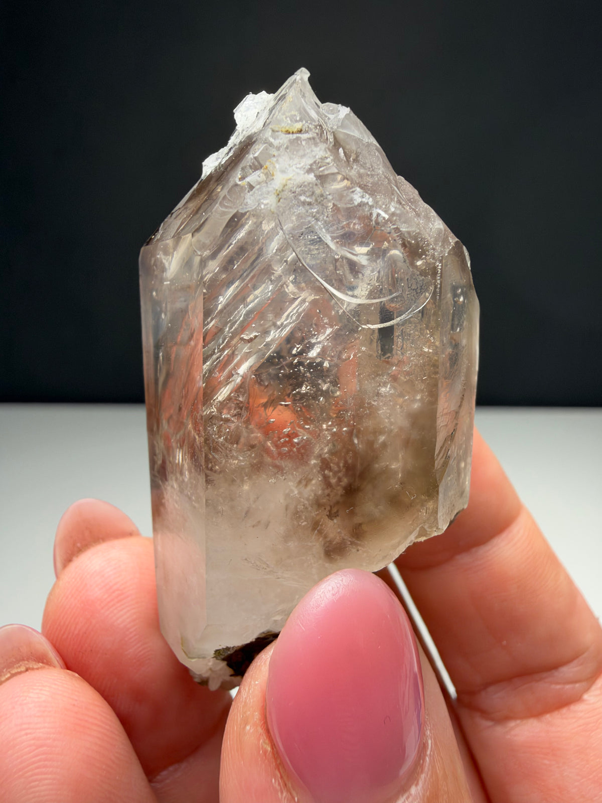 2 bubbles Enhydro Quartz with Dendrites, Goboboseb, Namibia