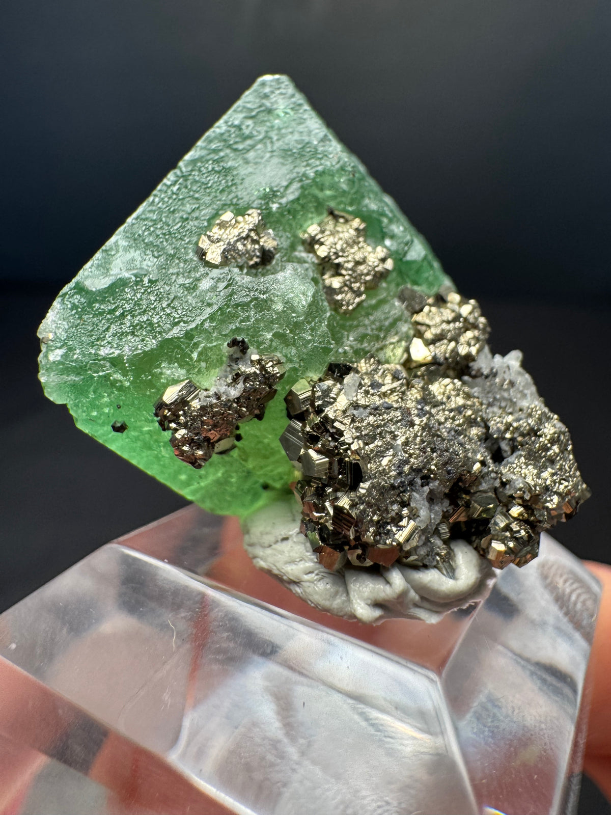 Fluorite with Pyrite, Milpo Mine, Peru
