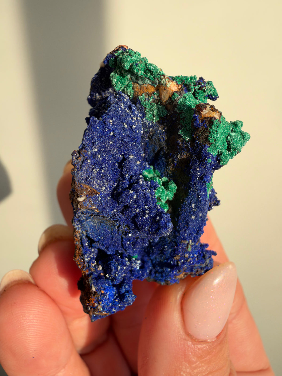 Azurite & Malachite on Barite, Sidi Ayed, Morocco