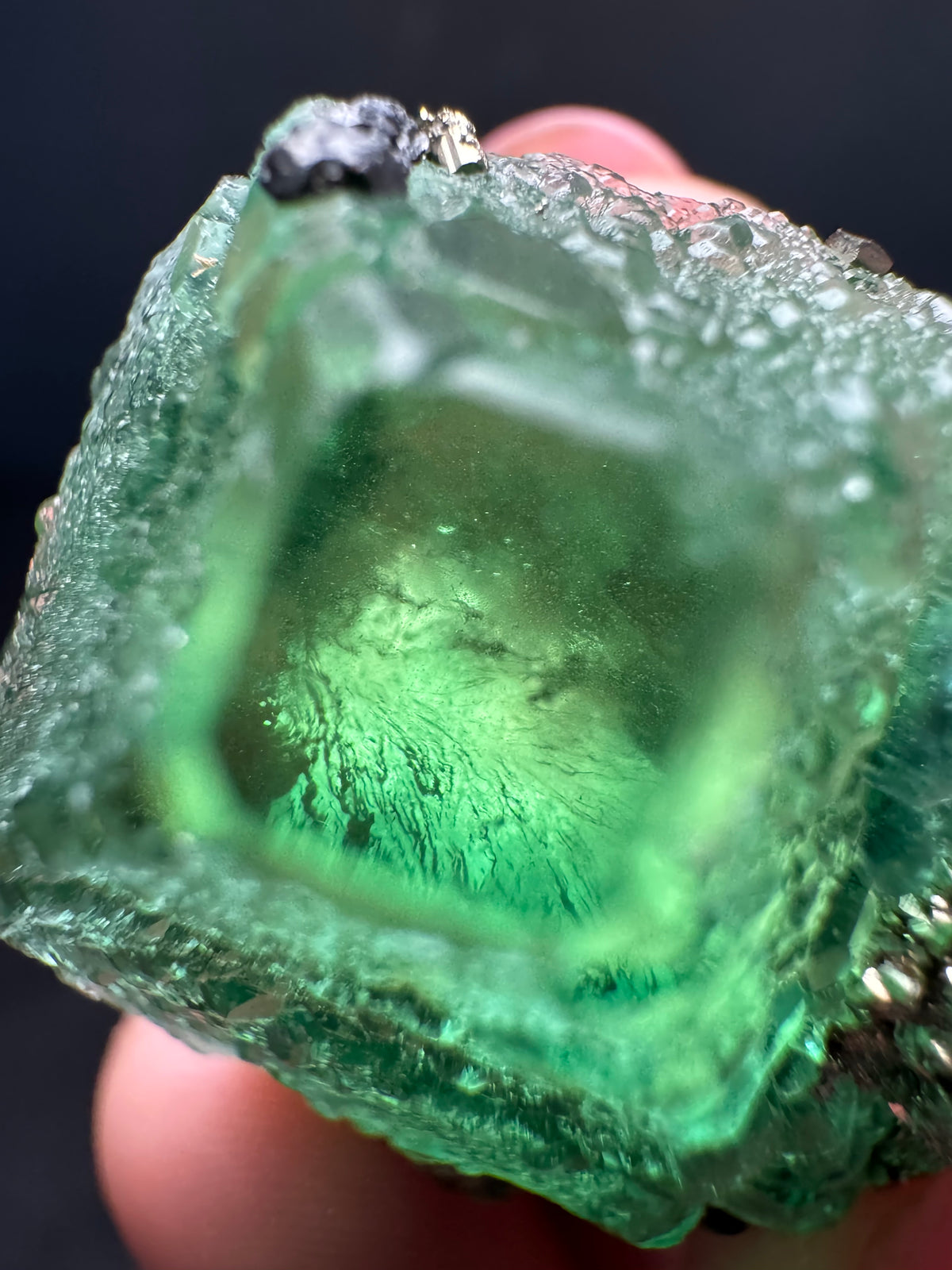 Fluorite with Pyrite, Milpo Mine, Peru