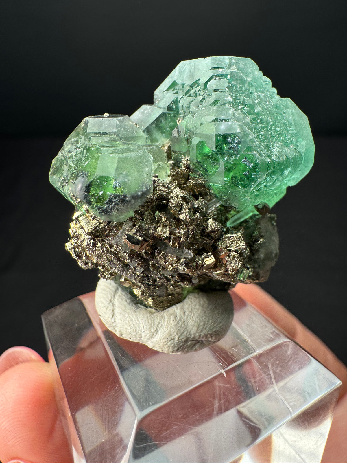 Fluorite with Pyrite, Milpo Mine, Peru