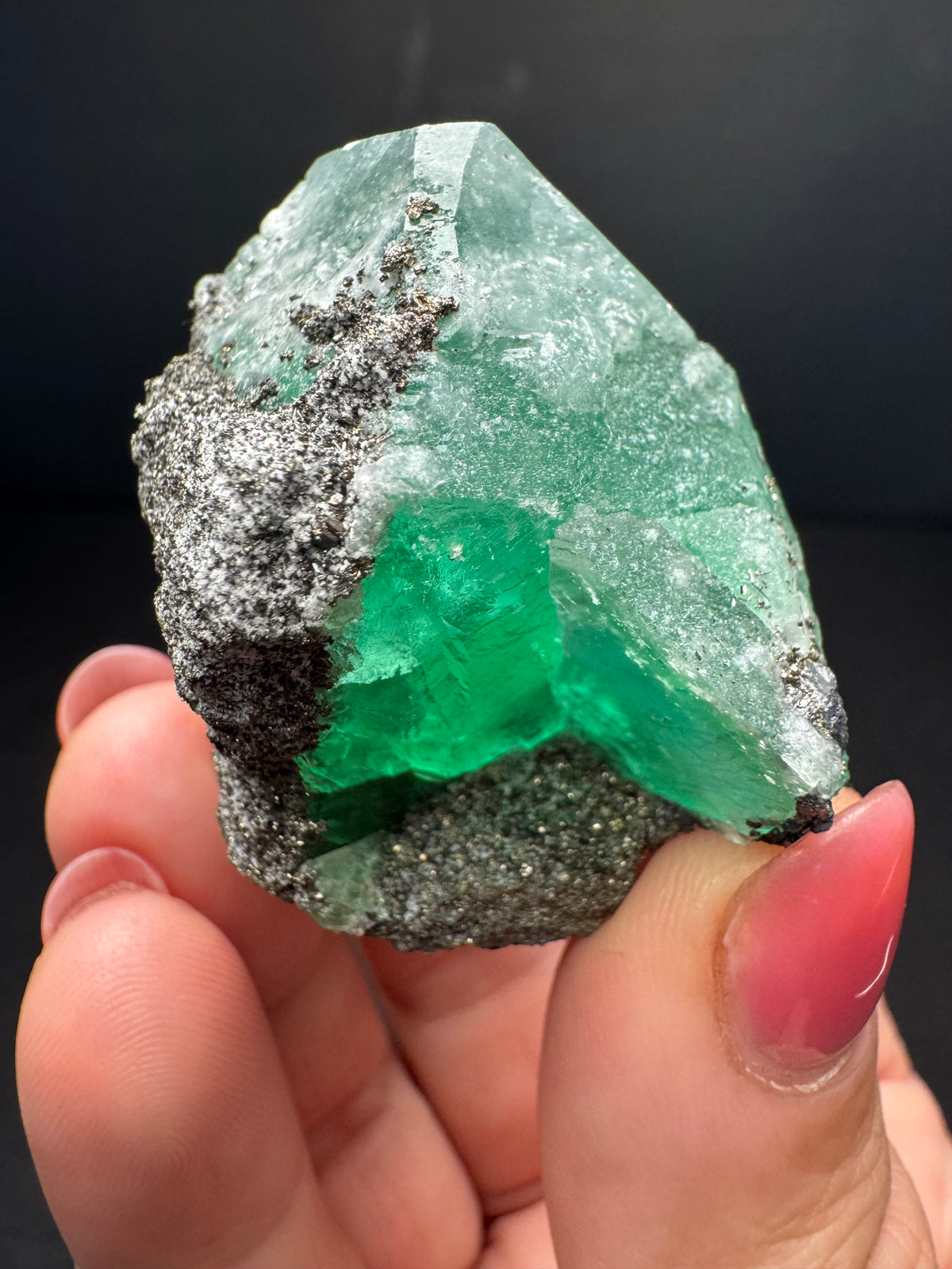Fluorite with Pyrite, Geocronite-Jordanite, Milpo Mine, Peru