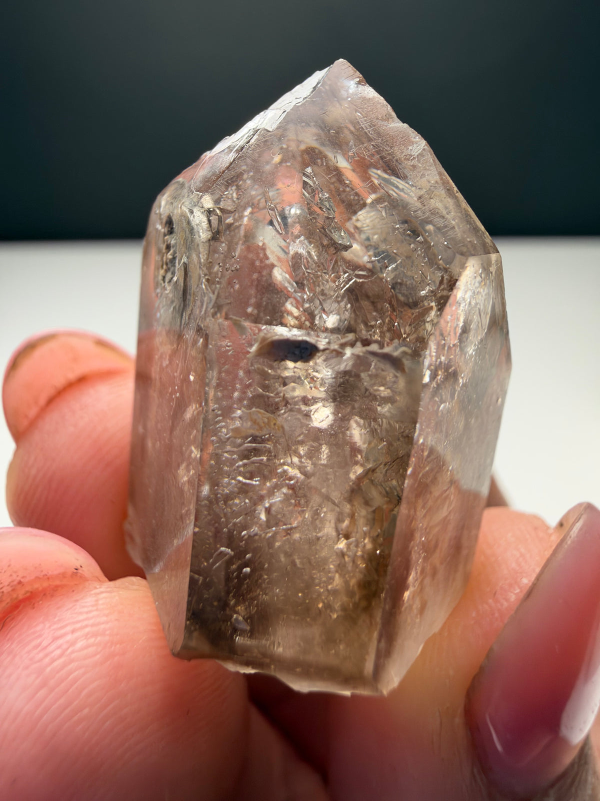 3x moving bubbles Enhydro Quartz, Goboboseb, Namibia