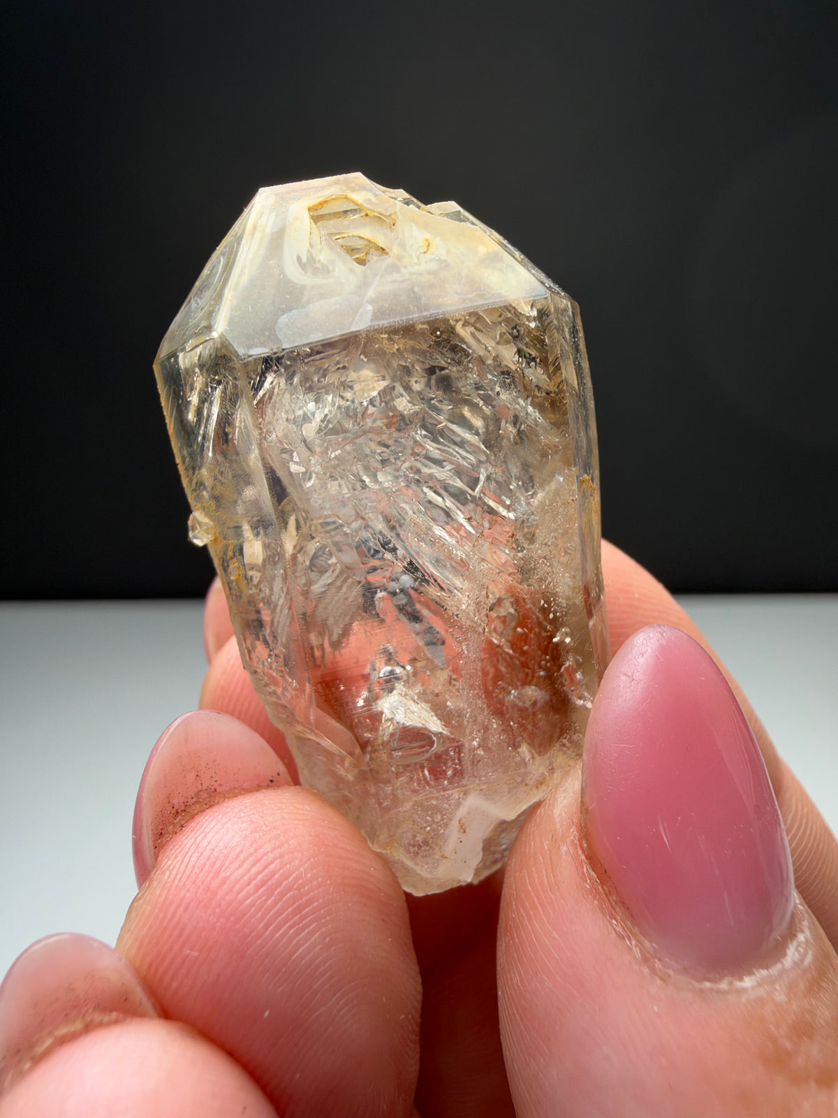 2 Moving Bubbles Enhydro Quartz, Goboboseb, Namibia