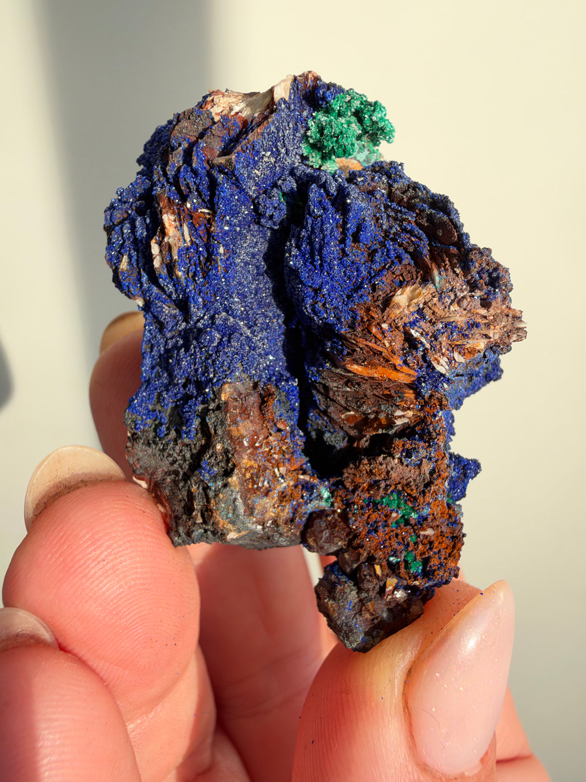 Azurite & Malachite on Barite, Sidi Ayed, Morocco