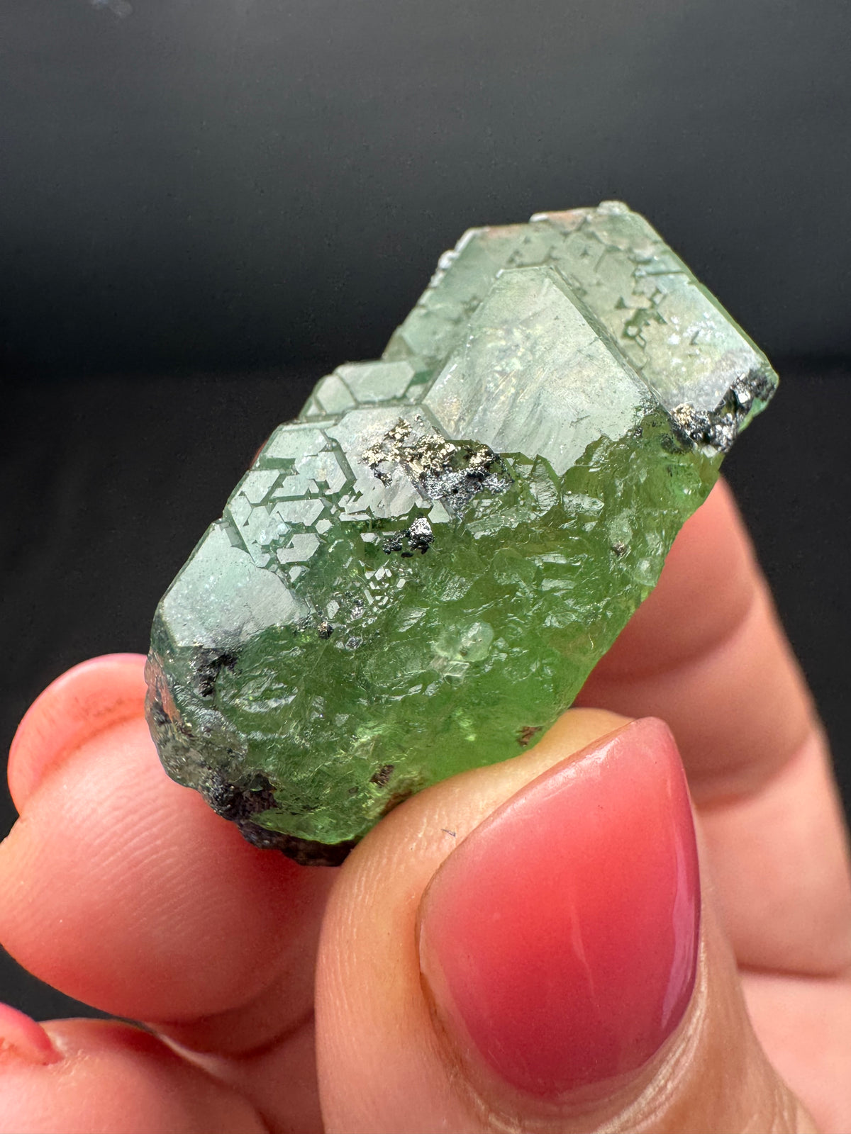 Fluorite with Pyrite, Geocronite-Jordanite, Milpo Mine, Peru