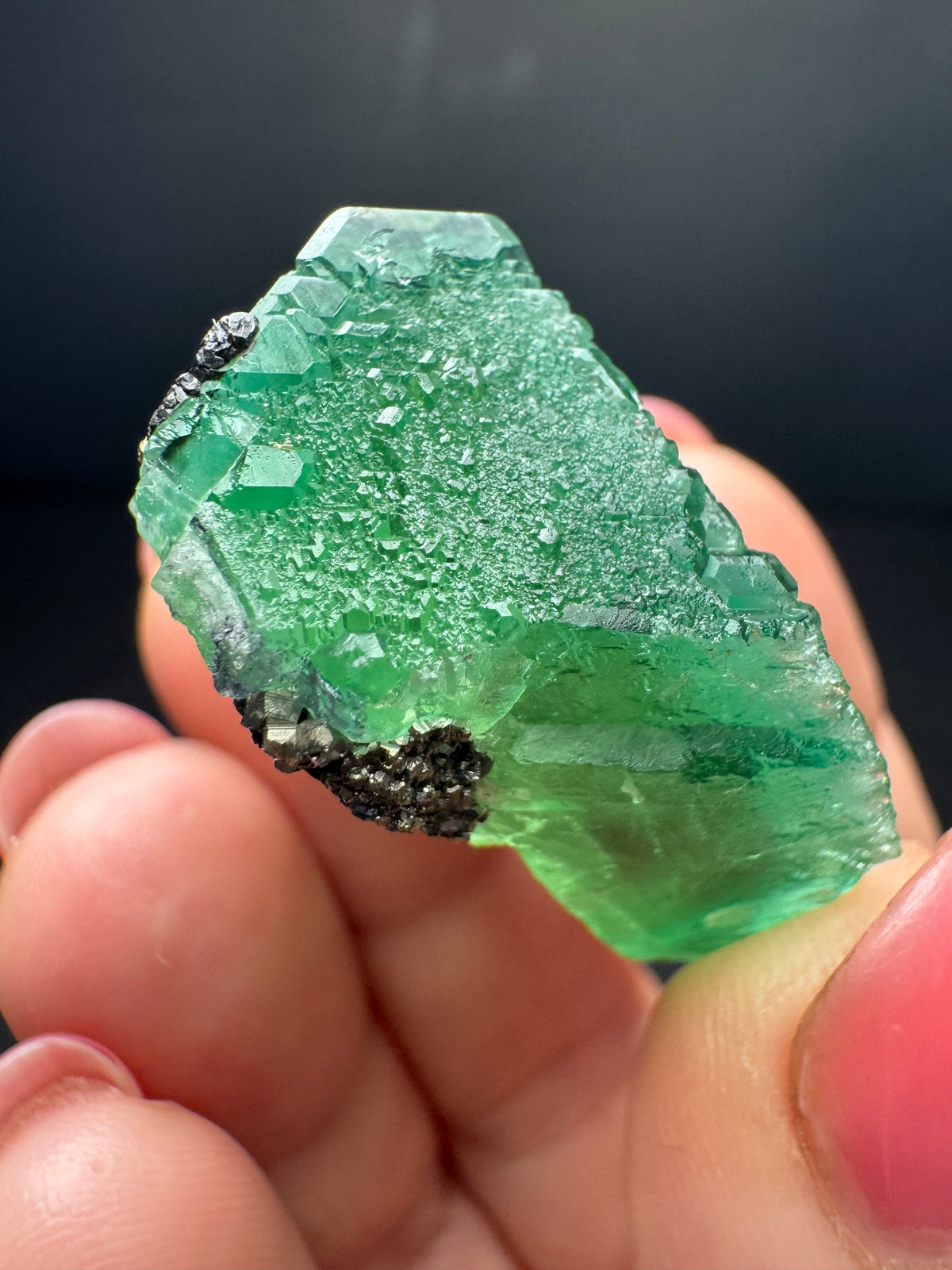 Fluorite with Pyrite, Milpo Mine, Peru