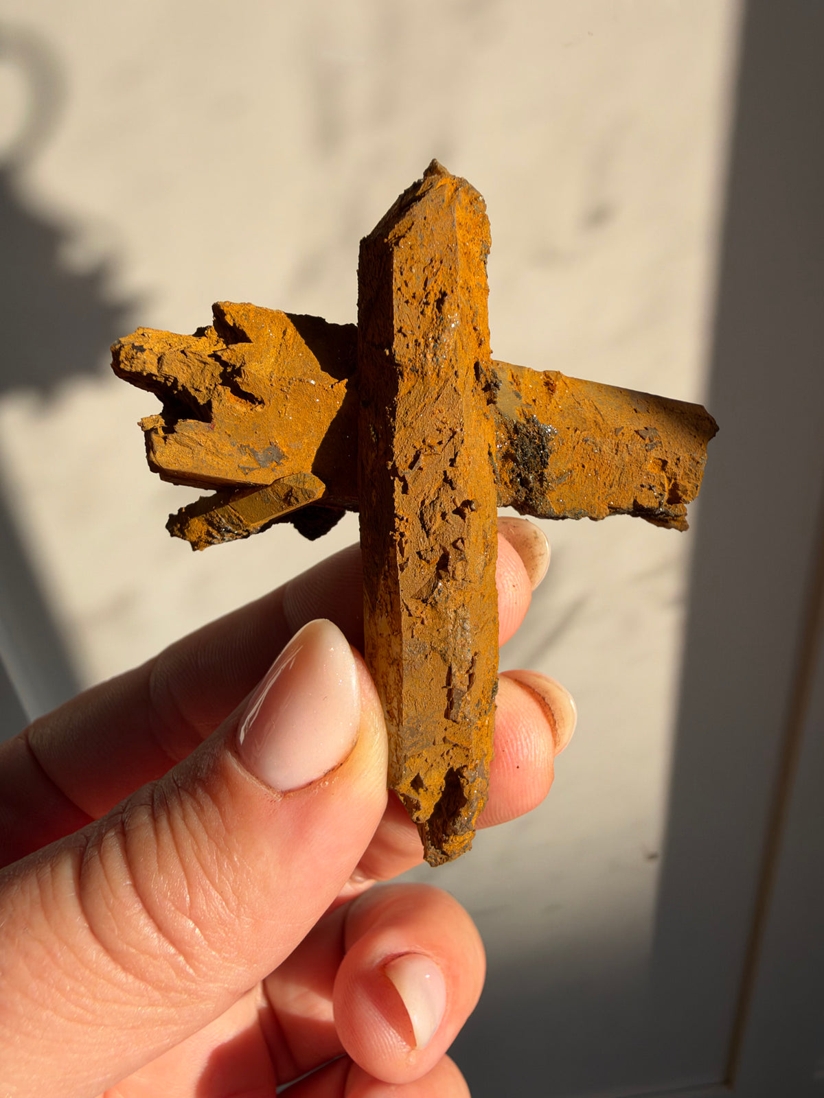 "Iron Cross" Quartz with Limonite, Imini Mine, Morocco