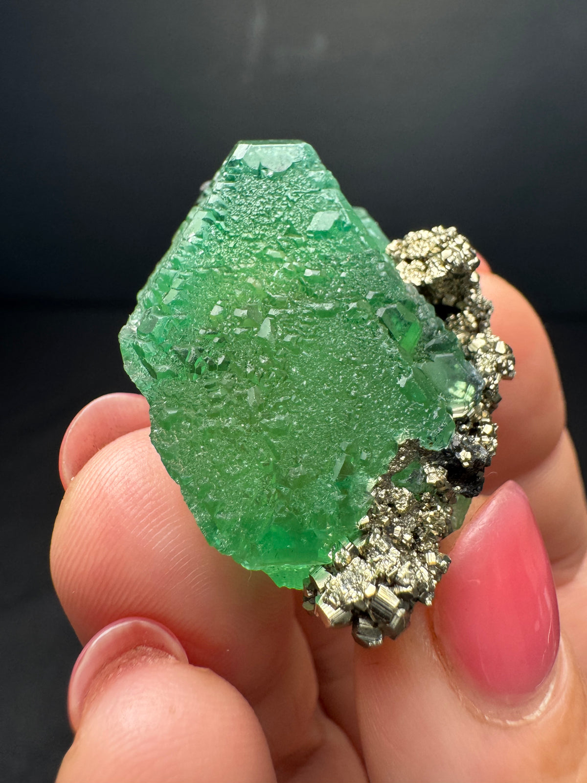 Fluorite with Pyrite, Milpo Mine, Peru