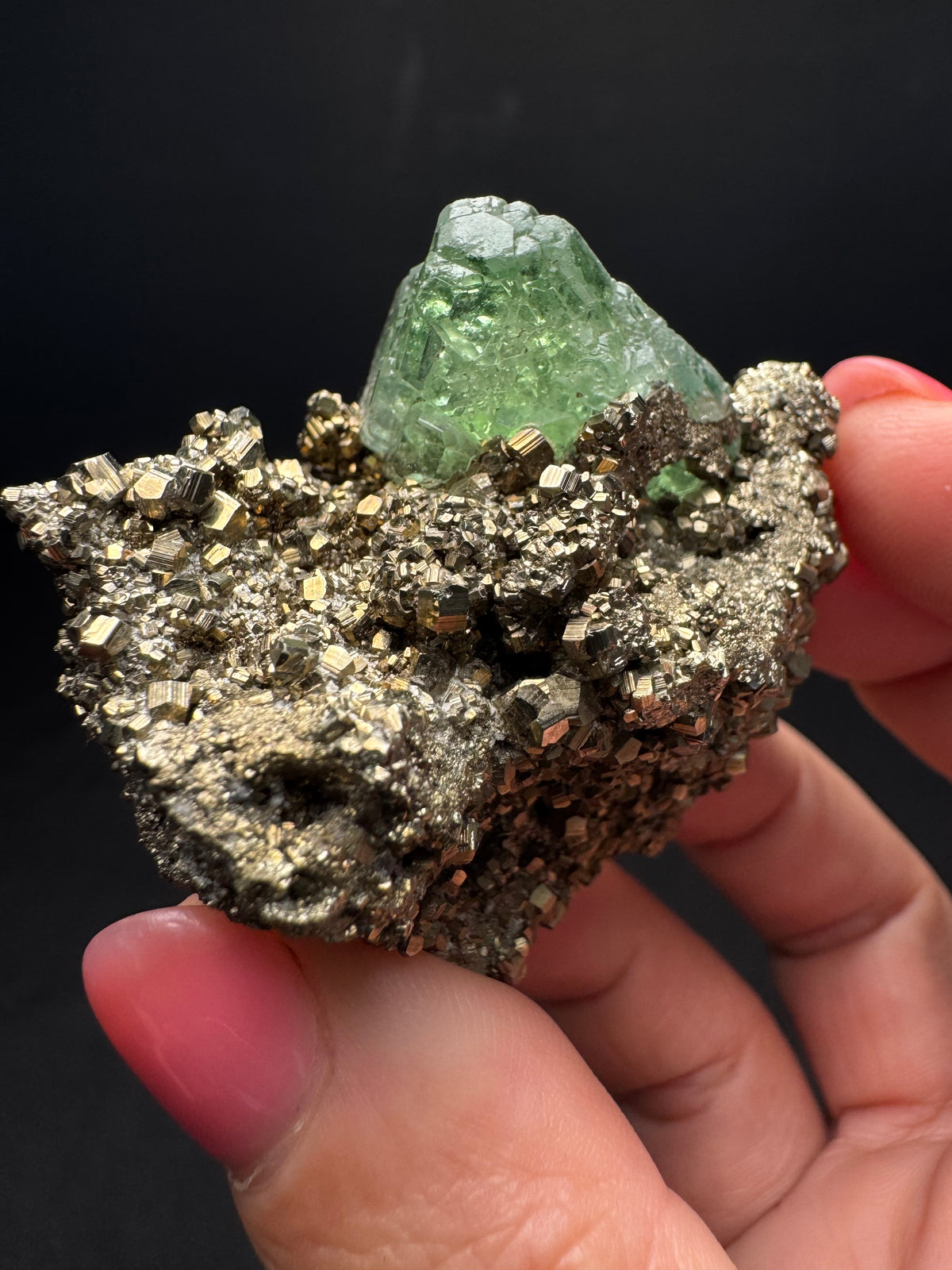 Fluorite with Pyrite, Milpo Mine, Peru