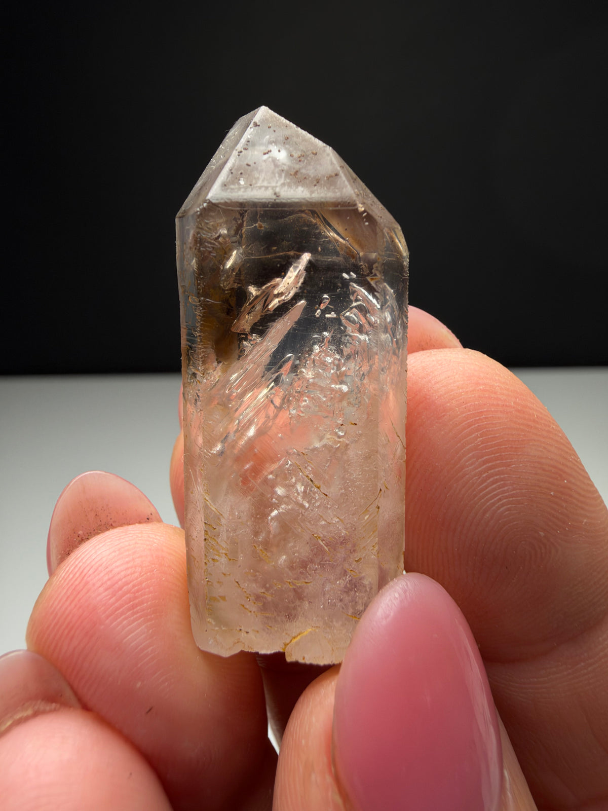 2 Moving Bubbles Enhydro Quartz, Goboboseb, Namibia