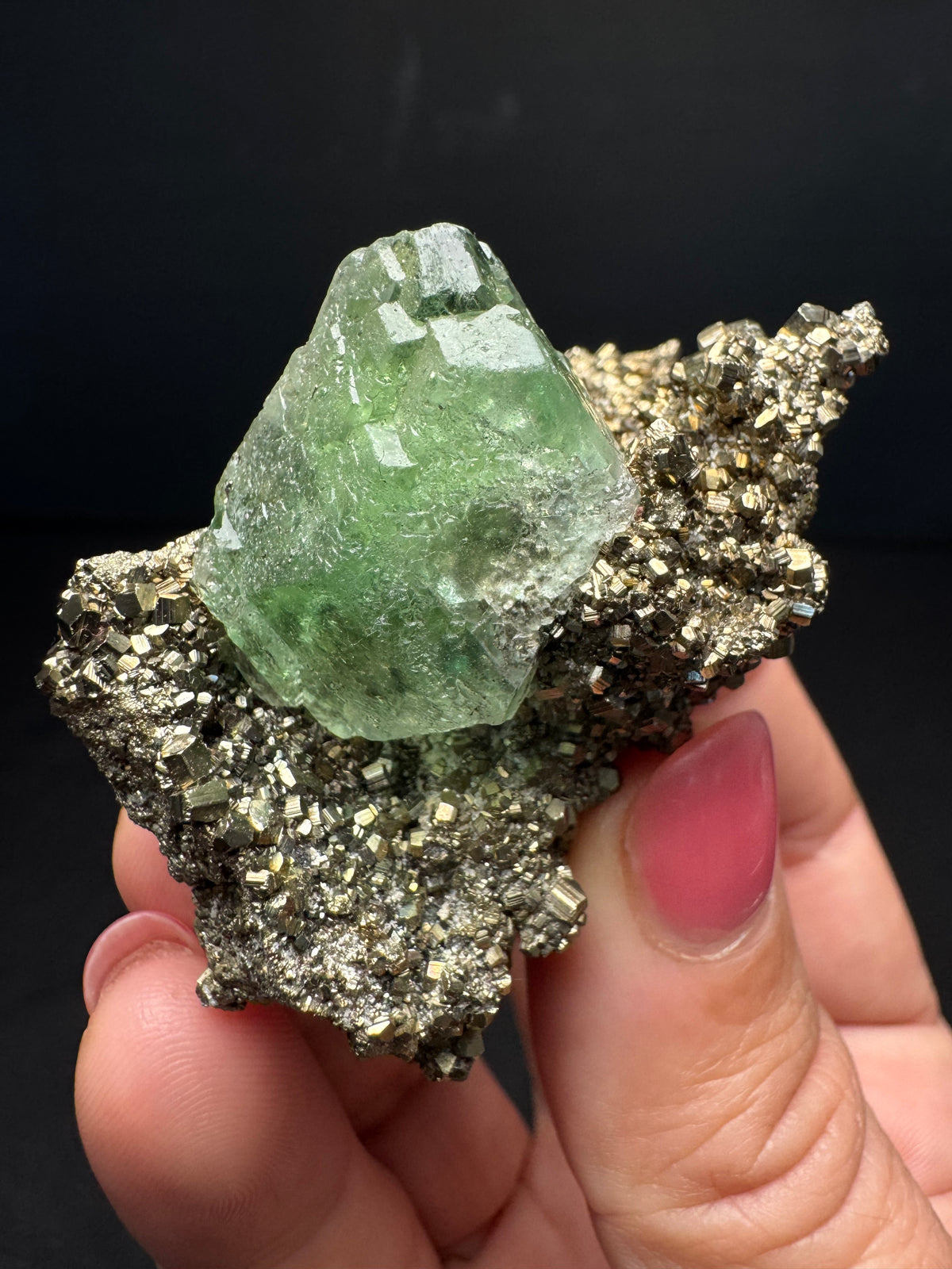 Fluorite with Pyrite, Milpo Mine, Peru