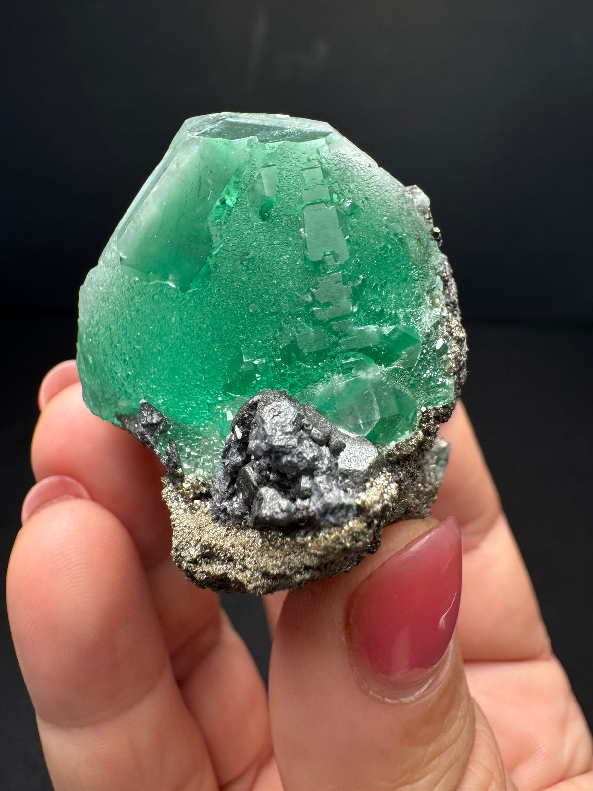 Fluorite with Pyrite, Geocronite-Jordanite, Milpo Mine, Peru