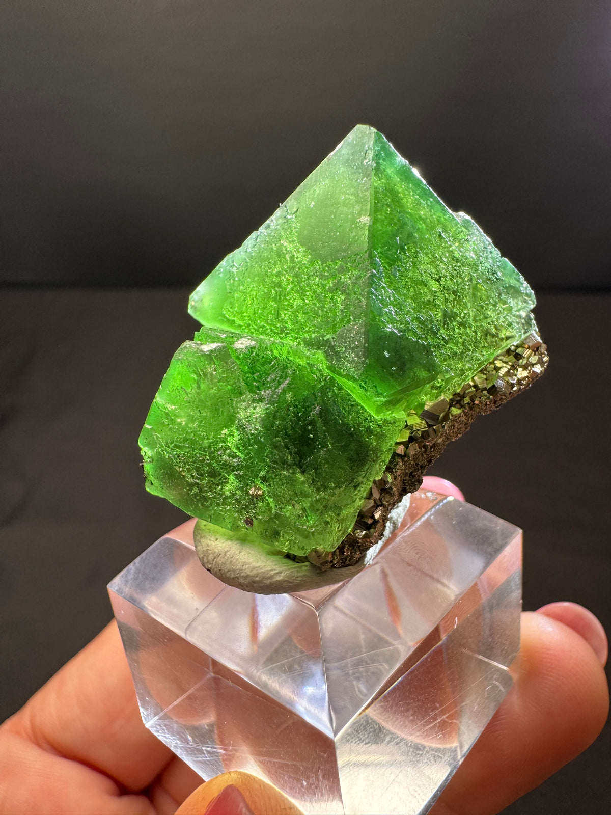 Fluorite with Pyrite, Milpo Mine, Peru