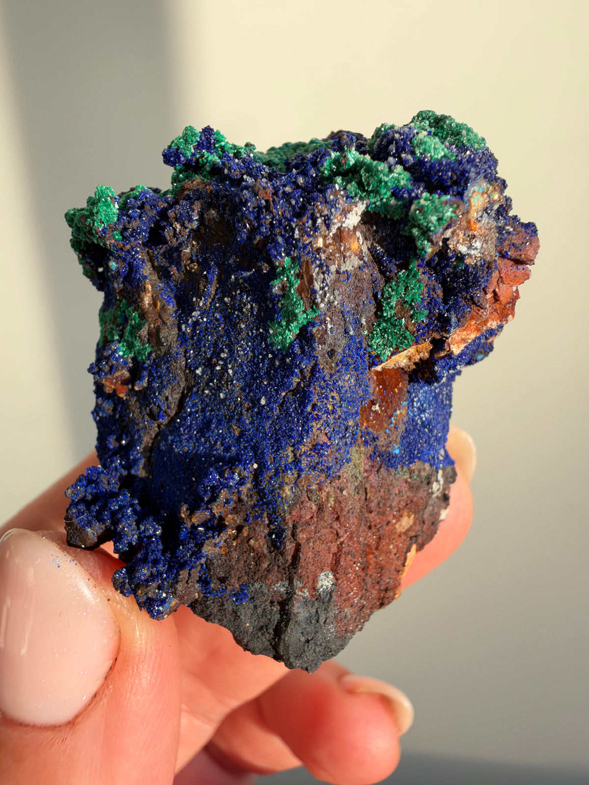 Azurite & Malachite on Barite, Sidi Ayed, Morocco