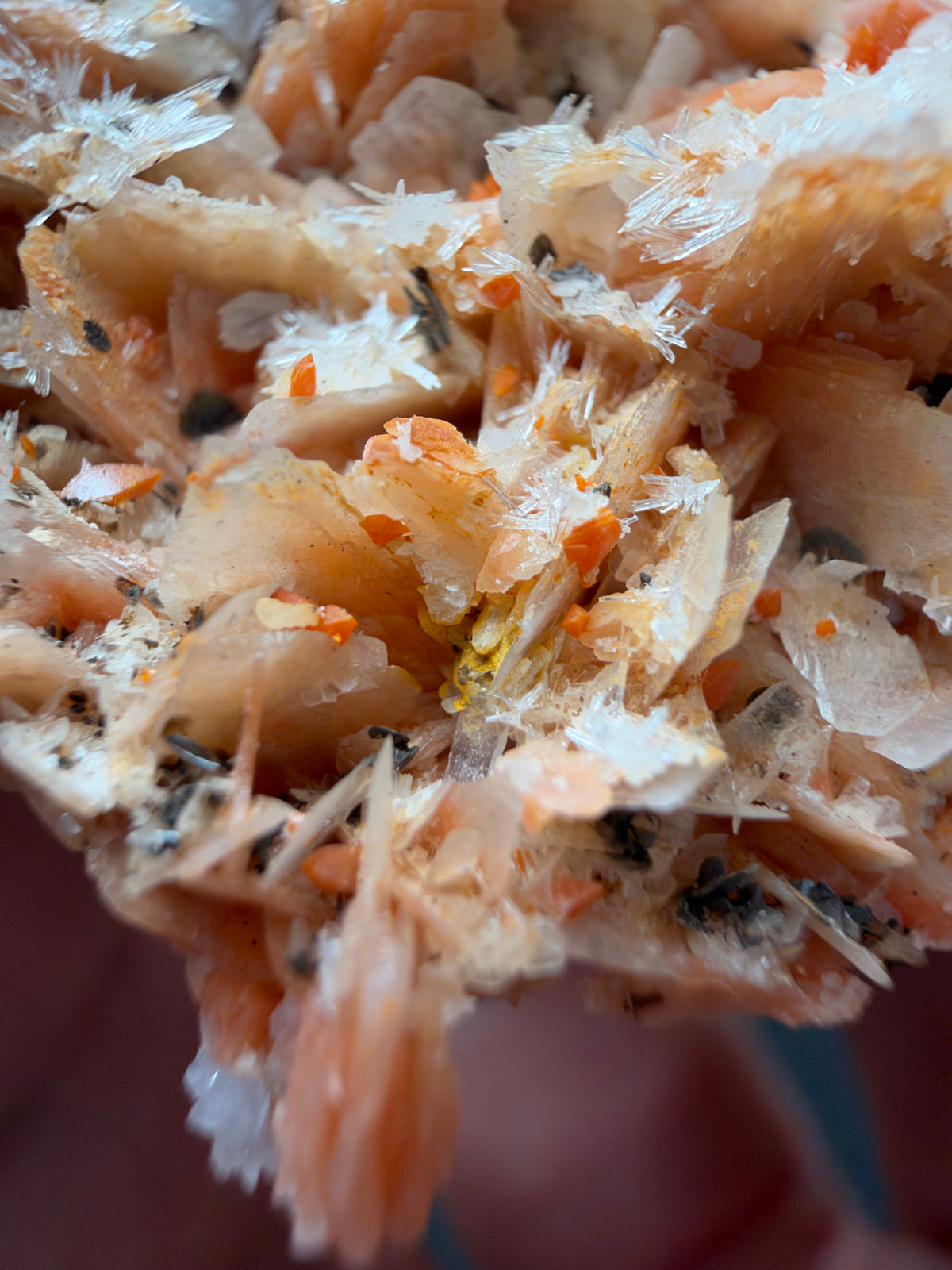 Baryte, Wulfenite, Fluorite & Chalcedony, Mibladen, Morocco