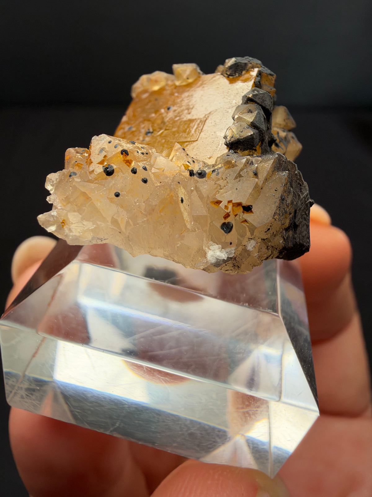 Fluorite with Quartz & Goethite, Sidi Said, Morocco