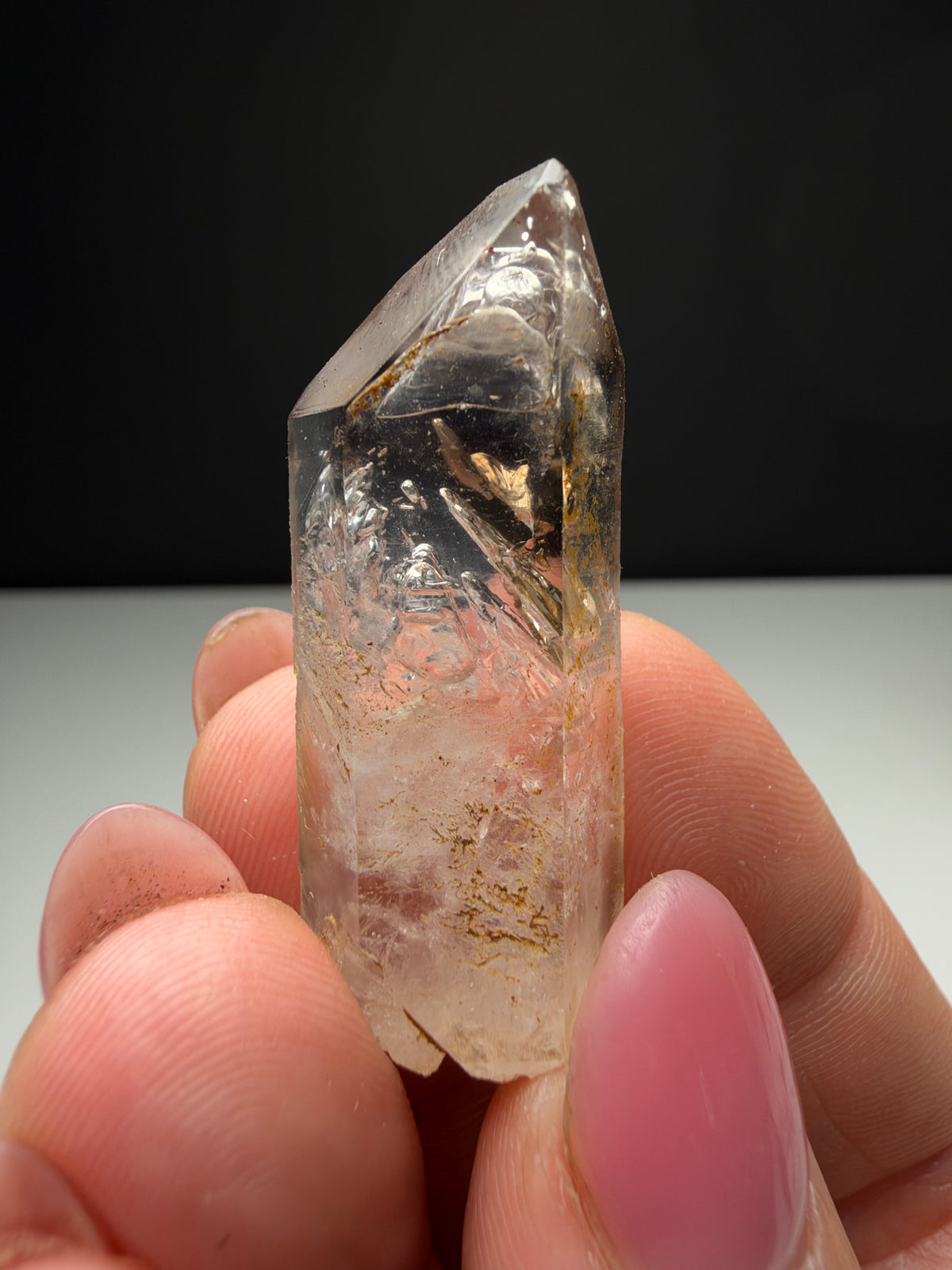 2 Moving Bubbles Enhydro Quartz, Goboboseb, Namibia