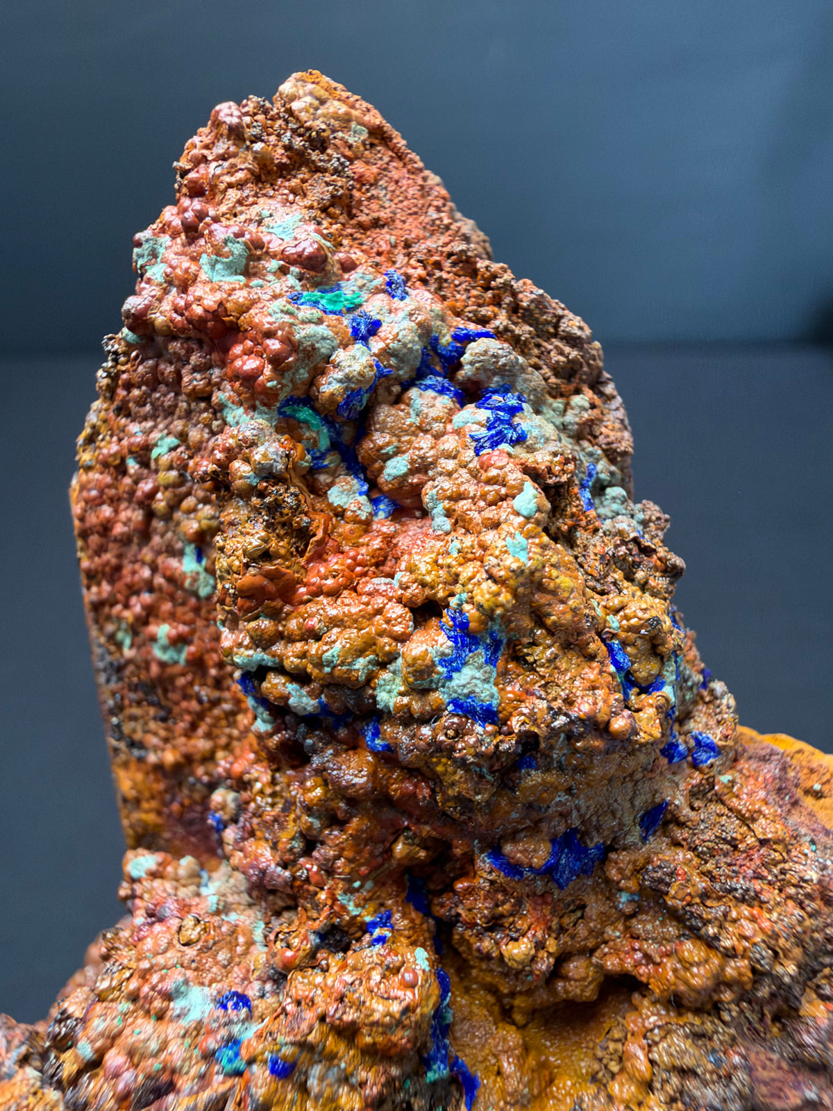 Quartz with Goethite & Secondary Copper Minerals, M'Sissia, Morocco