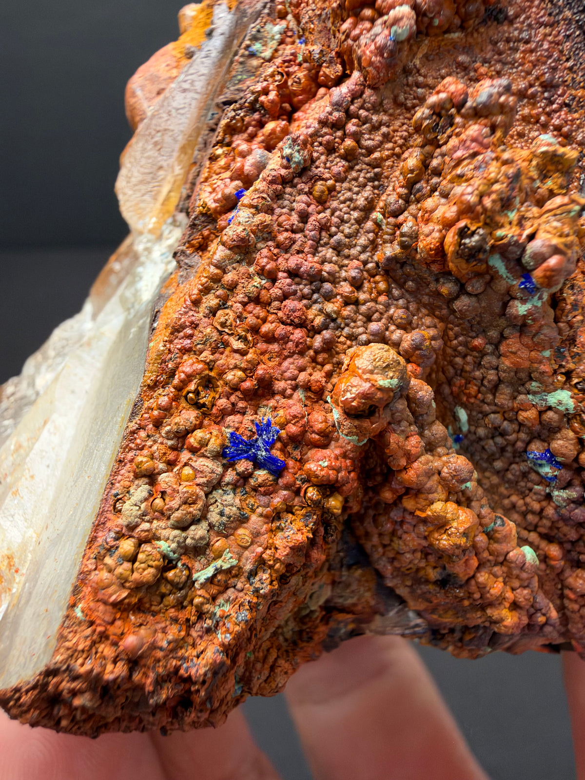 Quartz with Goethite & Secondary Copper Minerals, M'Sissia, Morocco