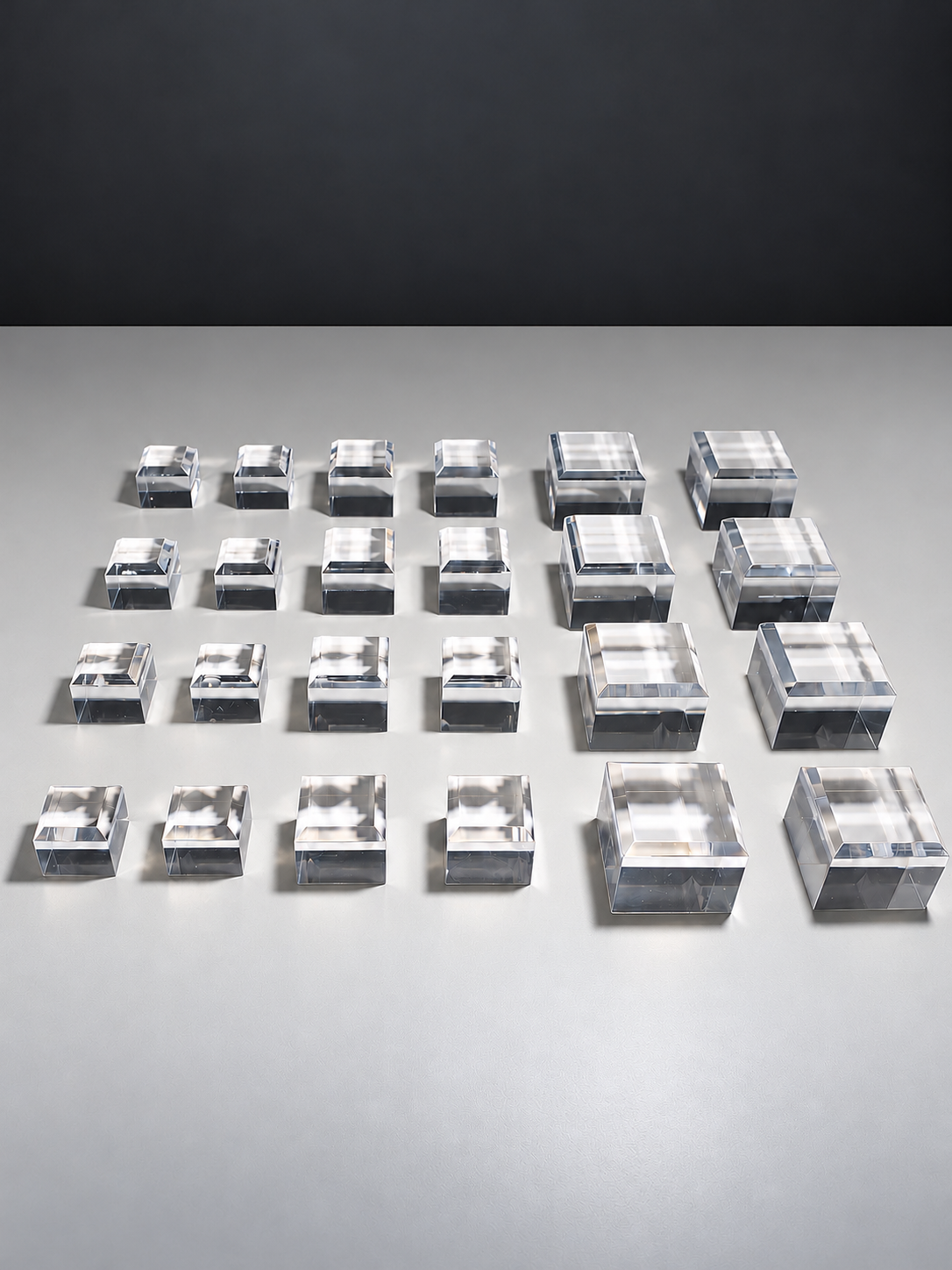 24x Acrylic Bevelled Bases in Clear