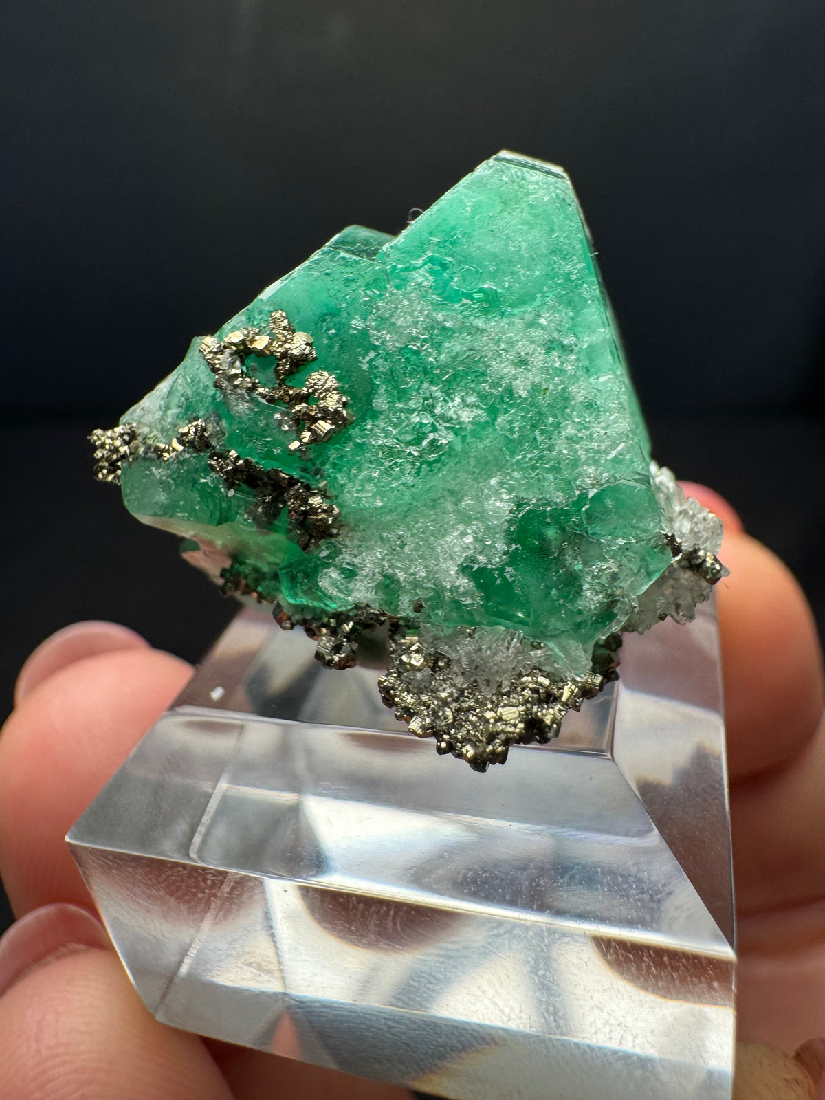 Fluorite with Pyrite, Milpo Mine, Peru
