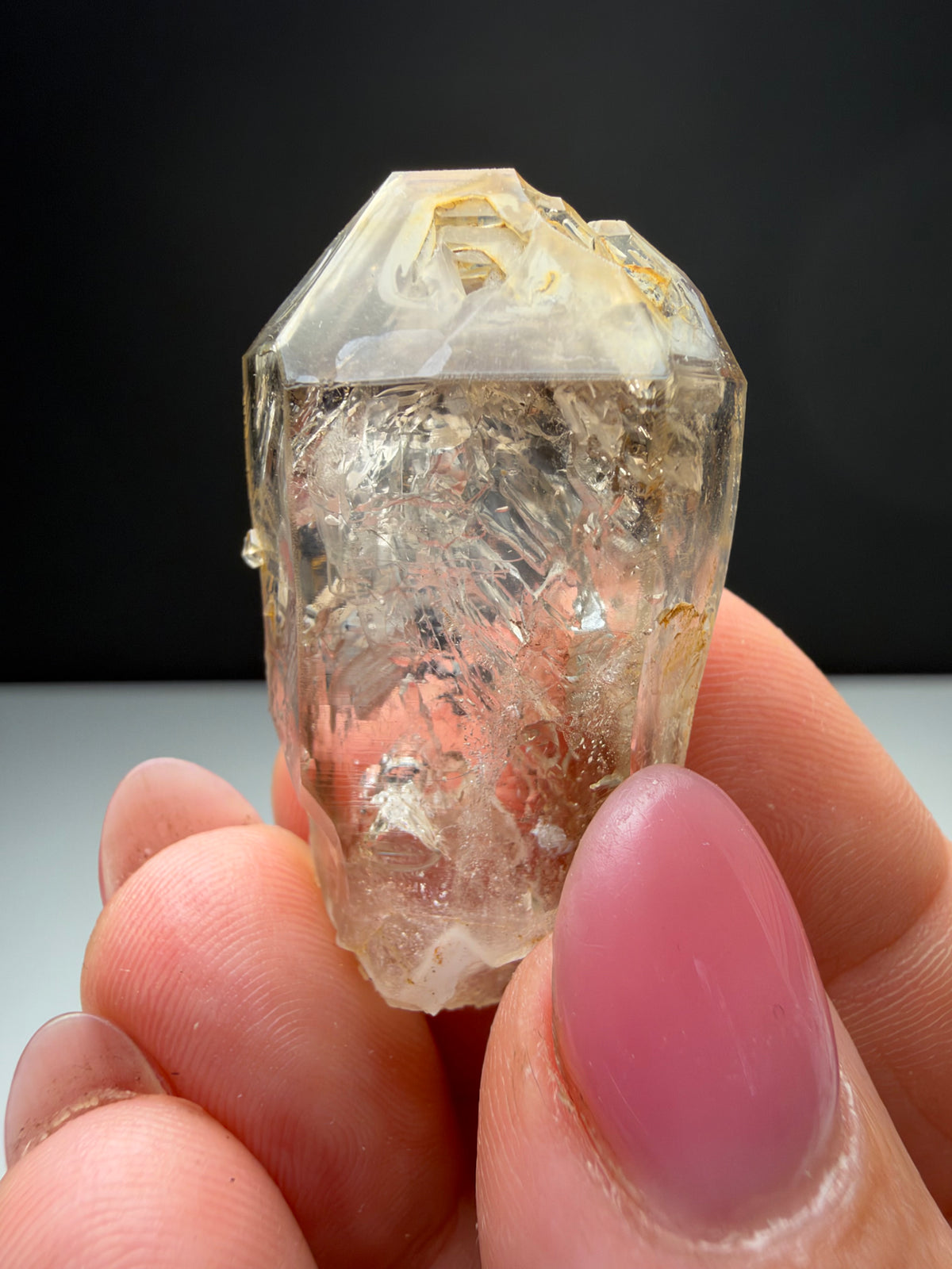 2 Moving Bubbles Enhydro Quartz, Goboboseb, Namibia