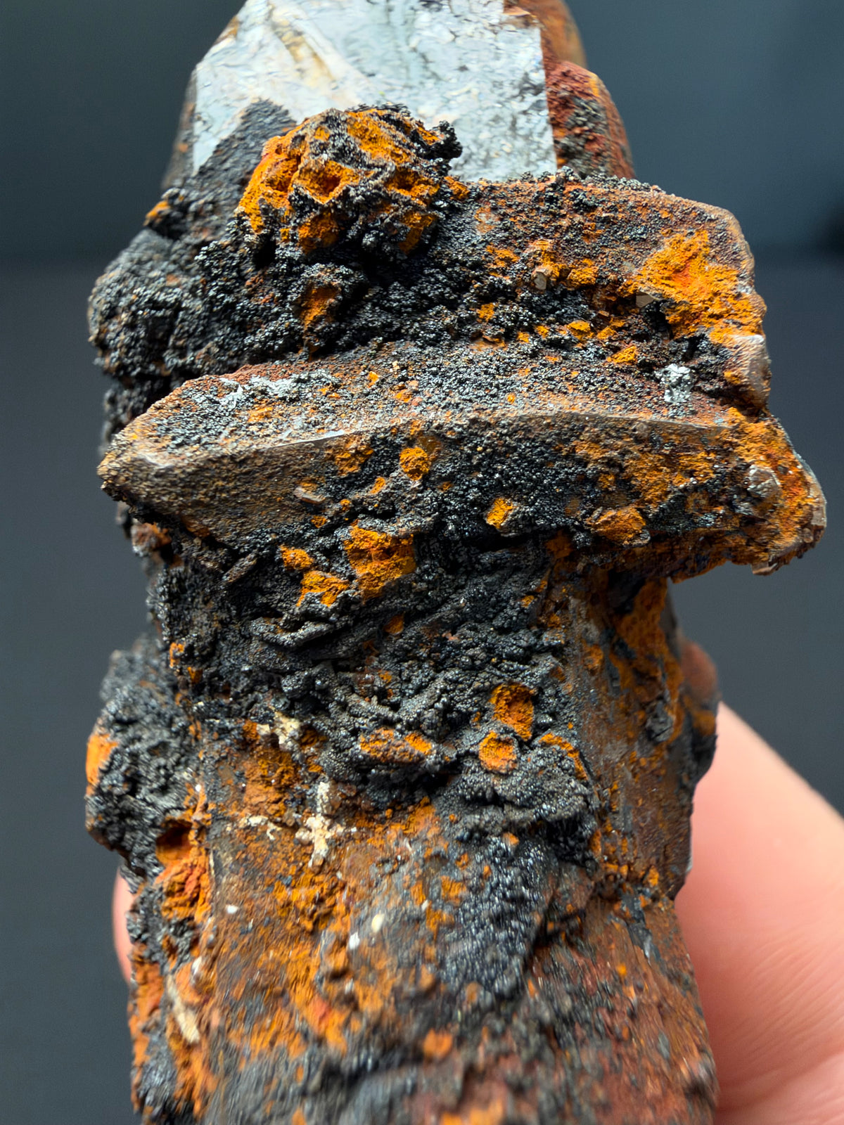 Quartz with Goethite & Secondary Copper Minerals, M'Sissia, Morocco
