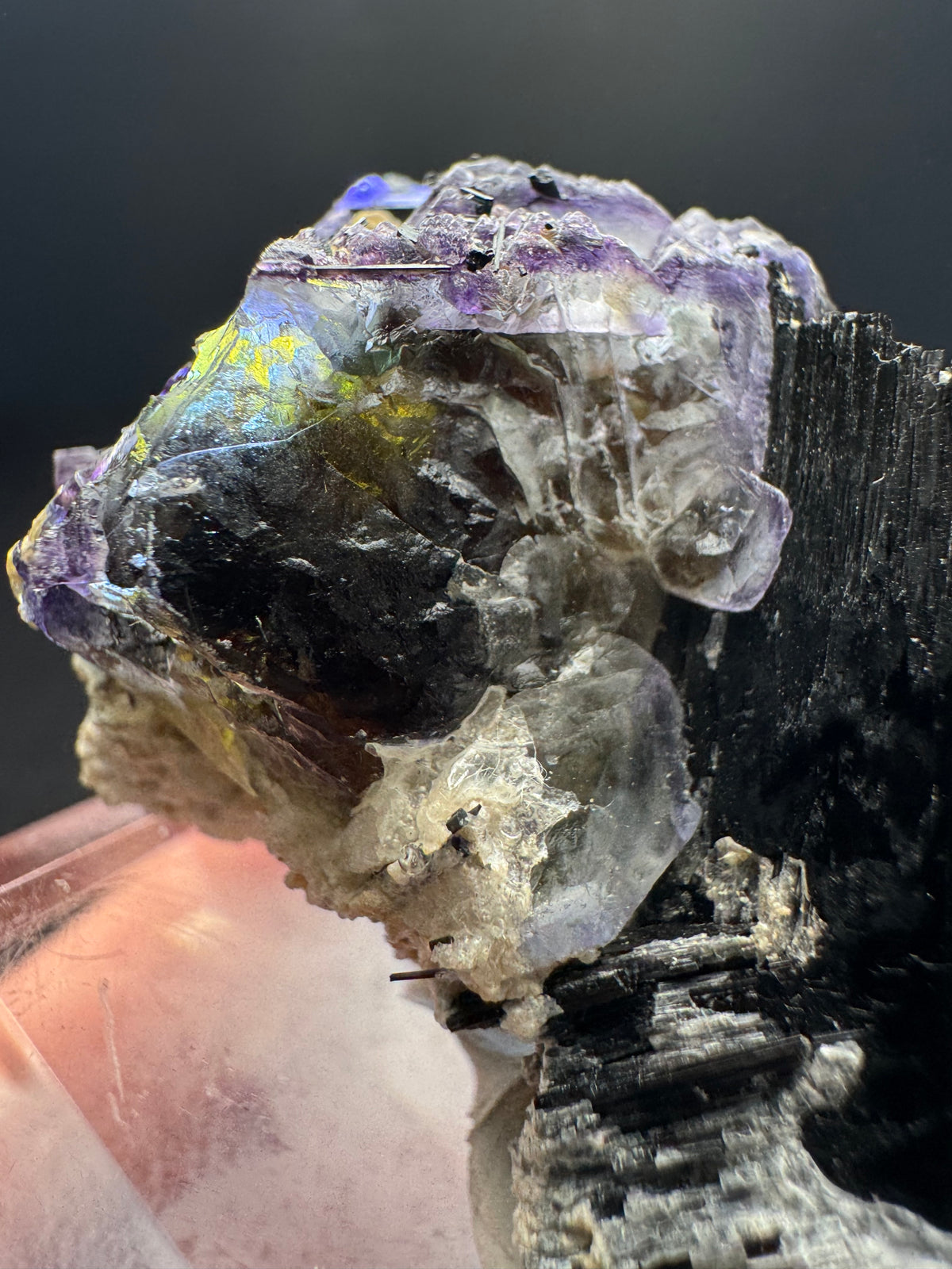 Schorl, Fluorite & Hyalite Opal, Erongo, Namibia