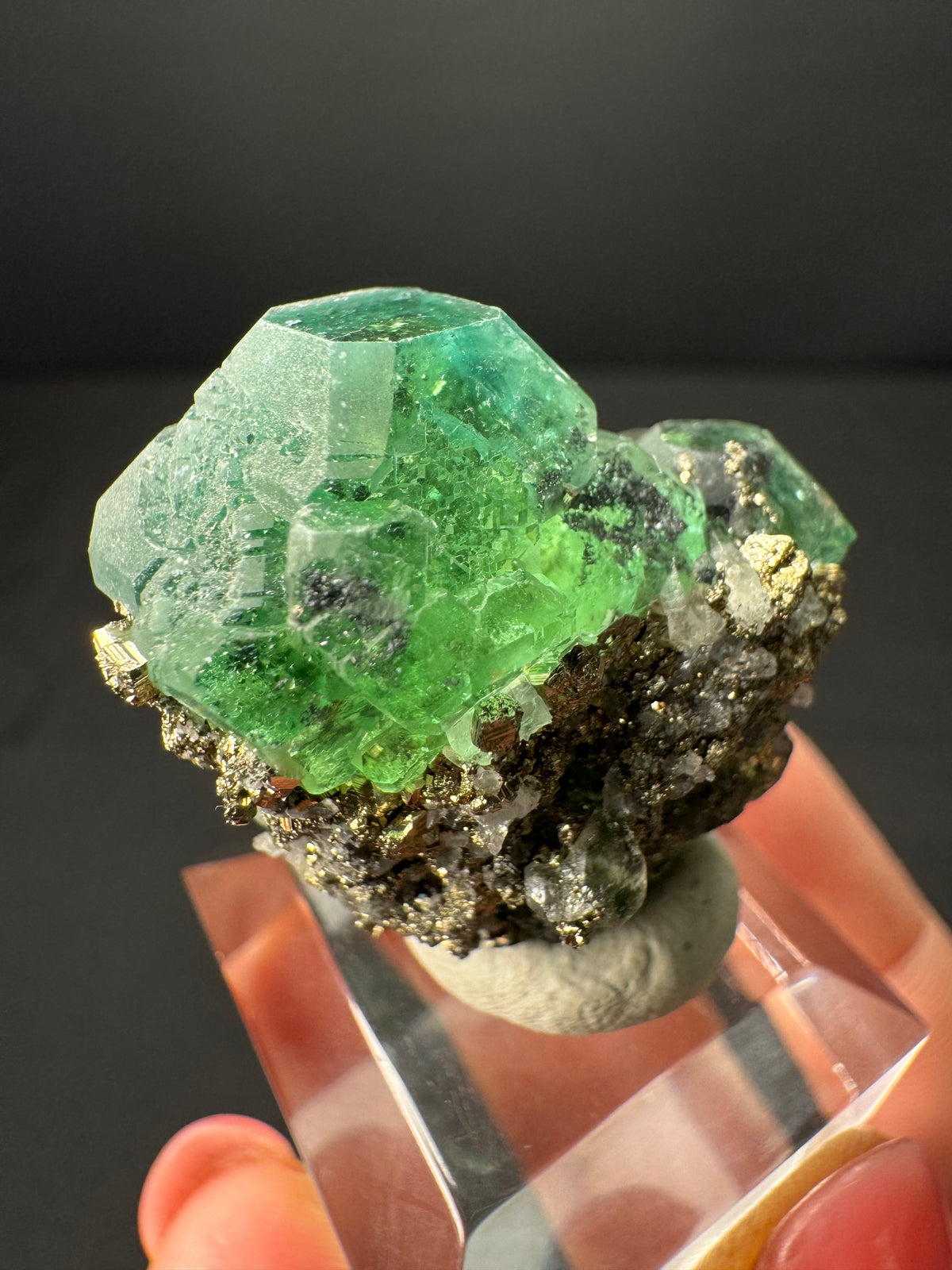 Fluorite with Pyrite, Milpo Mine, Peru