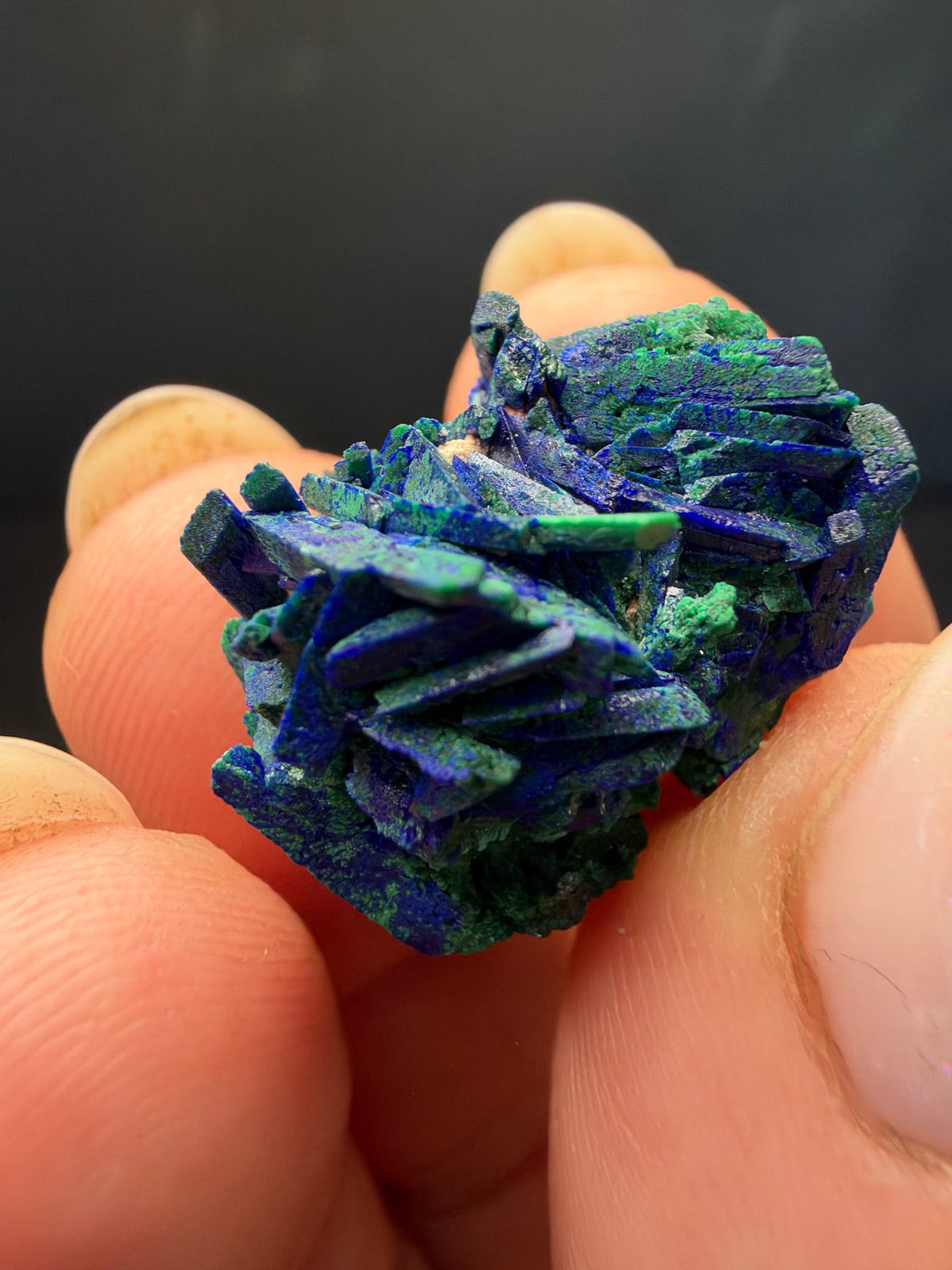 Malachite after Azurite (Pseudomorph), Kerrouchen, Morocco
