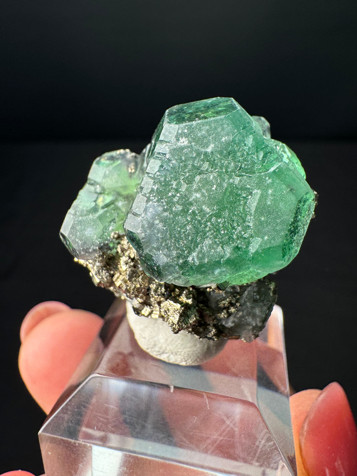 Fluorite with Pyrite, Milpo Mine, Peru