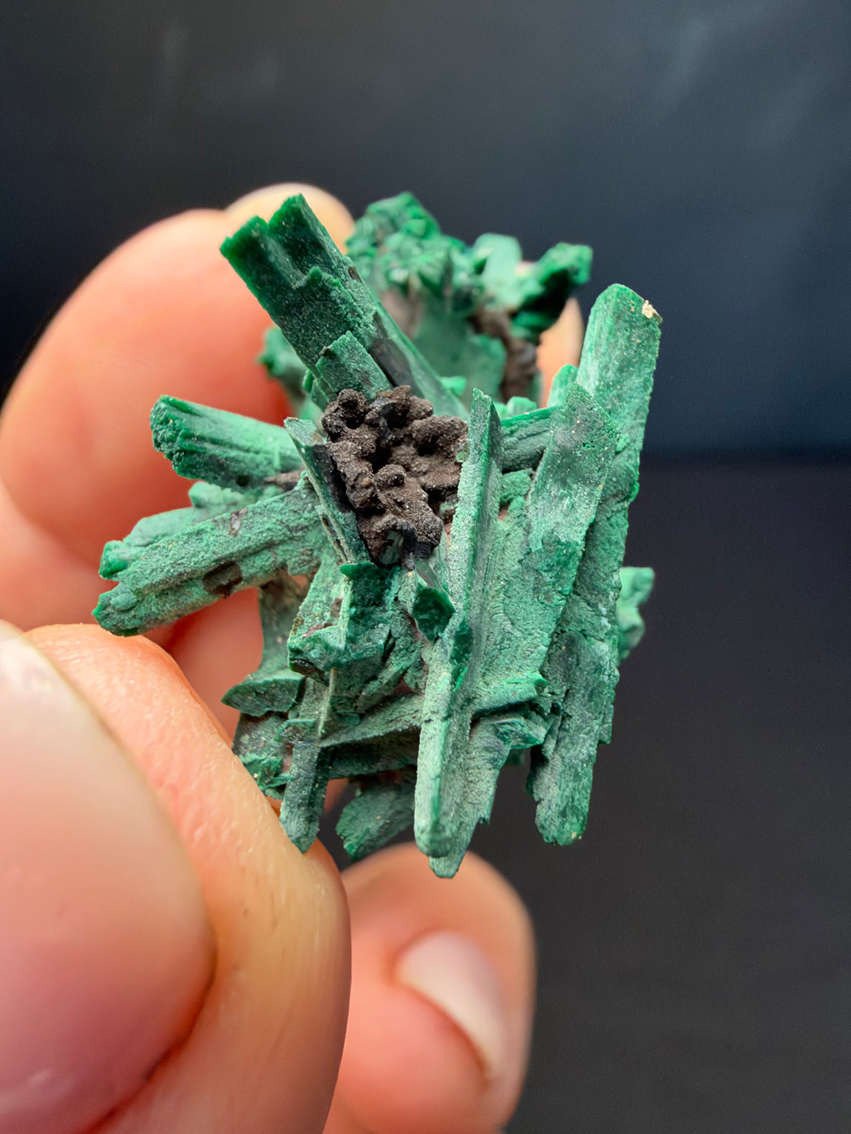 Malachite after Azurite (Pseudomorph), Kerrouchen, Morocco