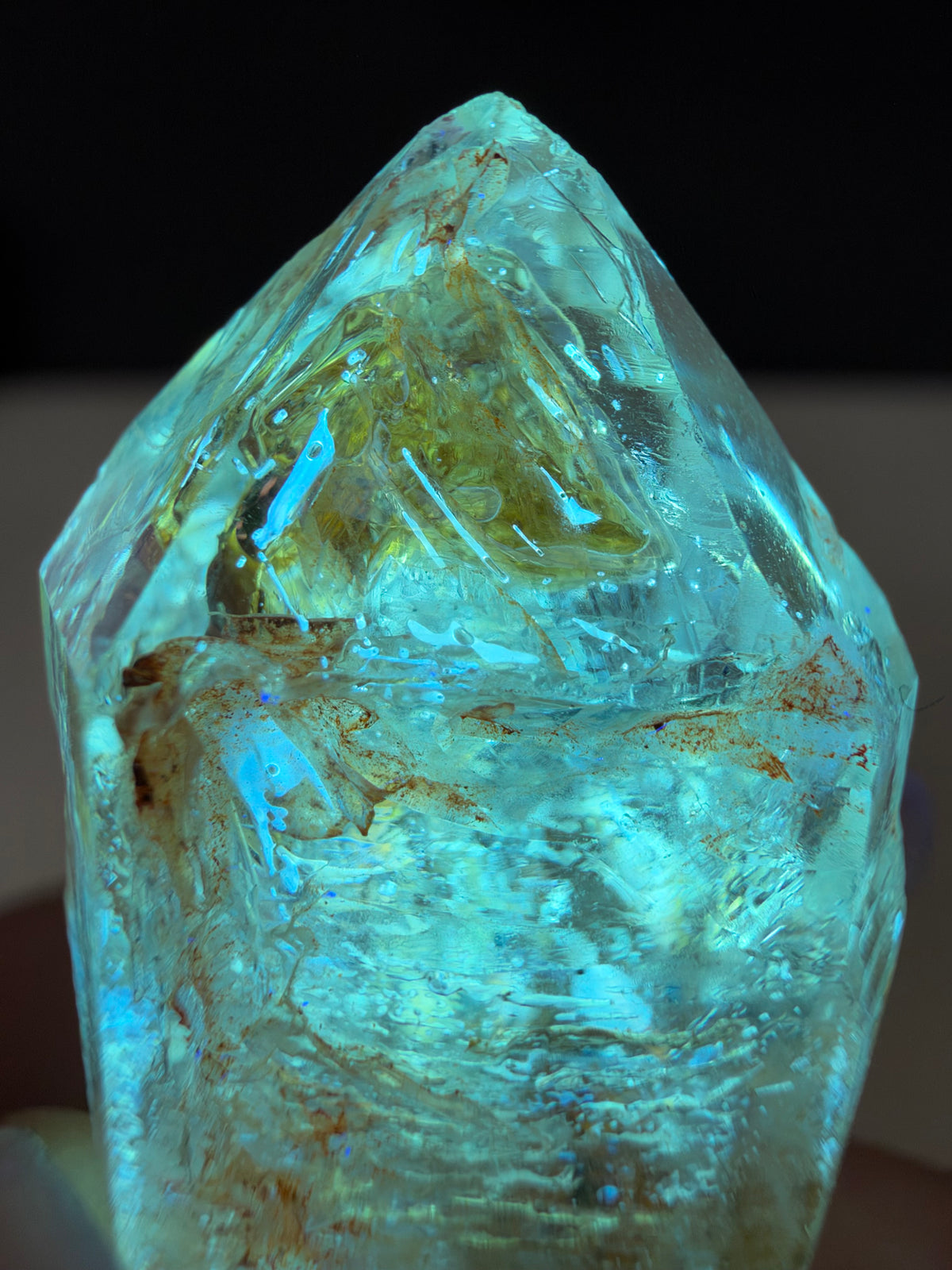 Enhydro Quartz with Moving Sediment & Petroleum Inclusions, Madirobe, Madagascar