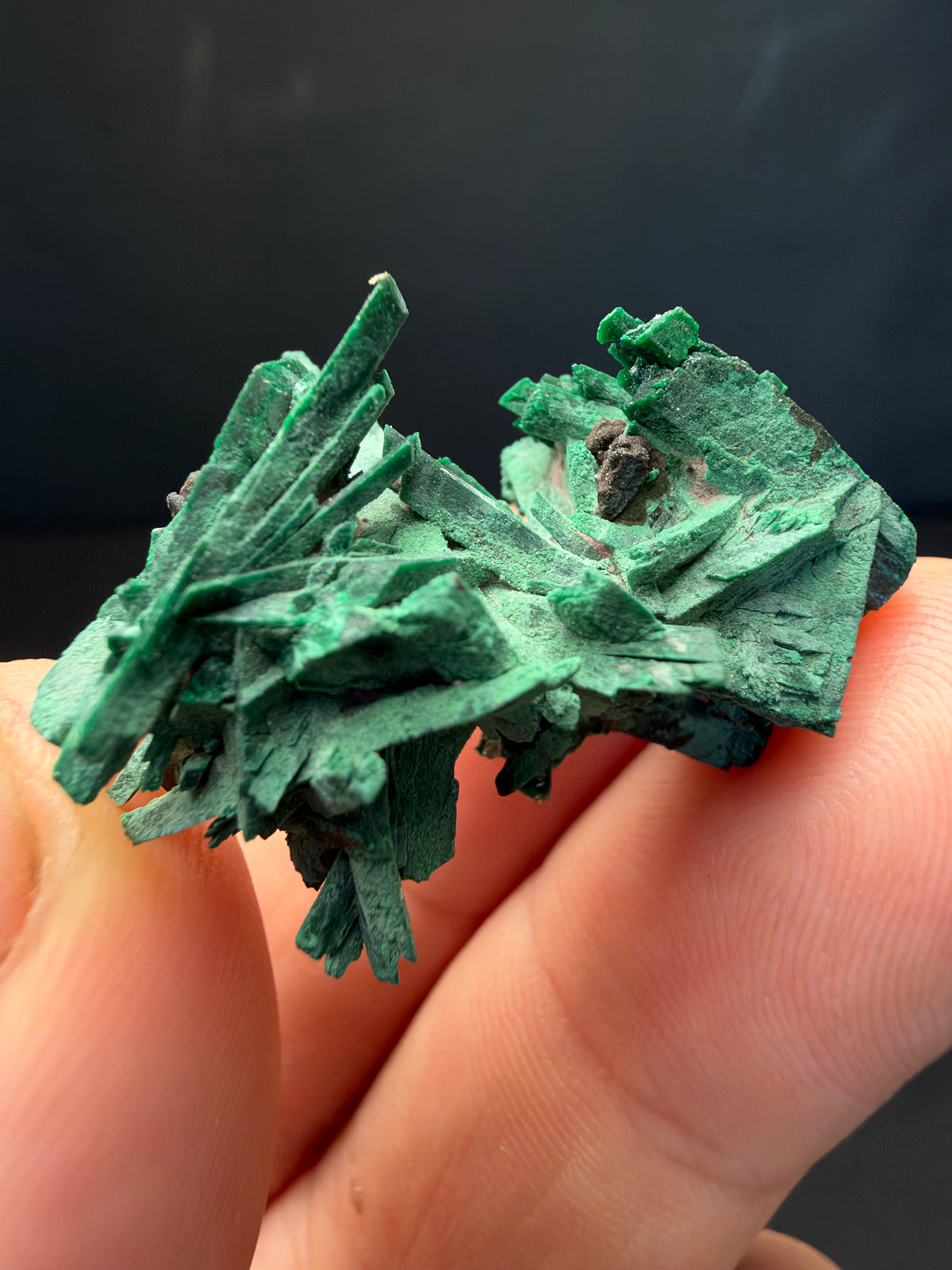 Malachite after Azurite (Pseudomorph), Kerrouchen, Morocco