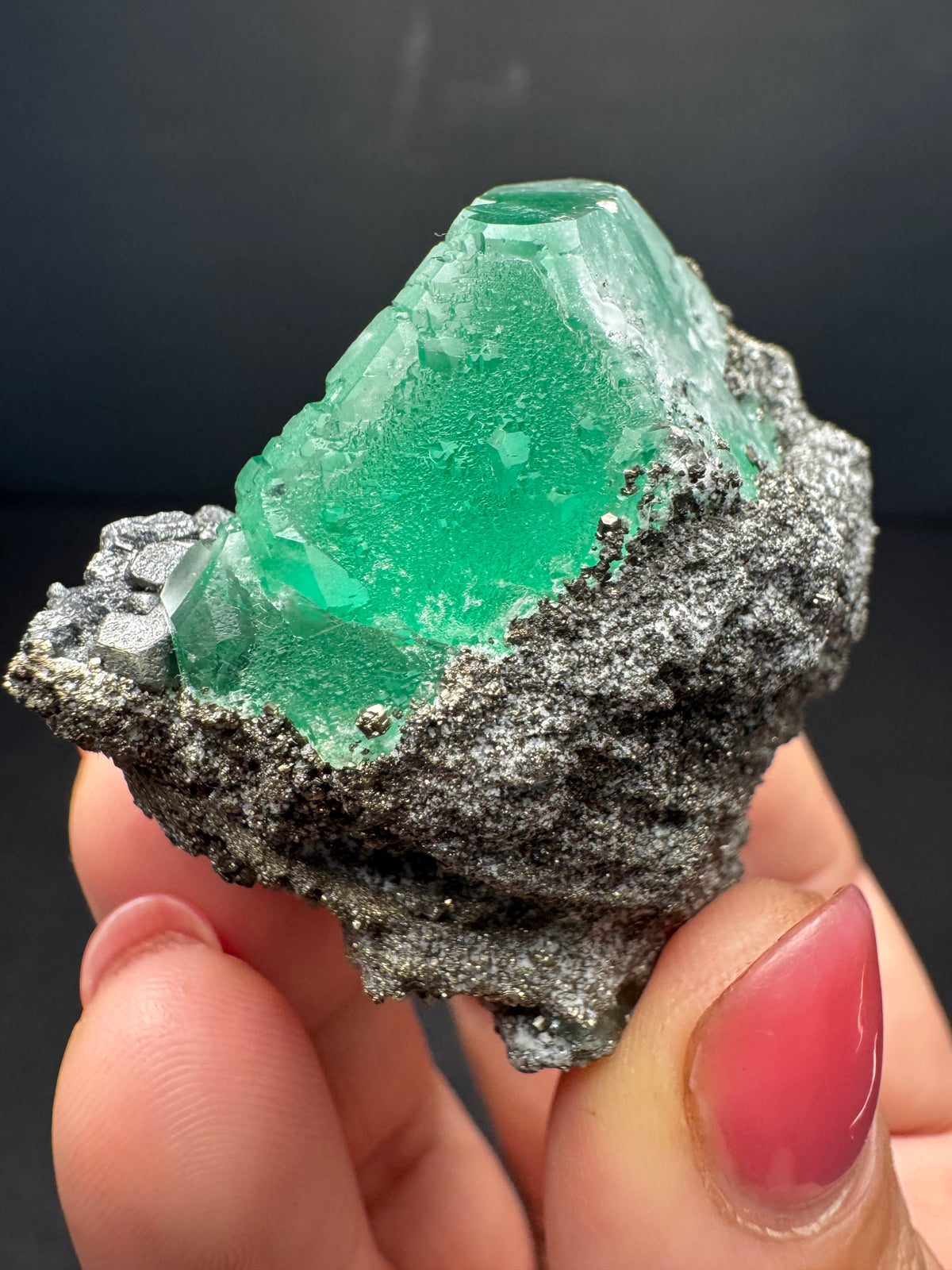 Fluorite with Pyrite, Geocronite-Jordanite, Milpo Mine, Peru