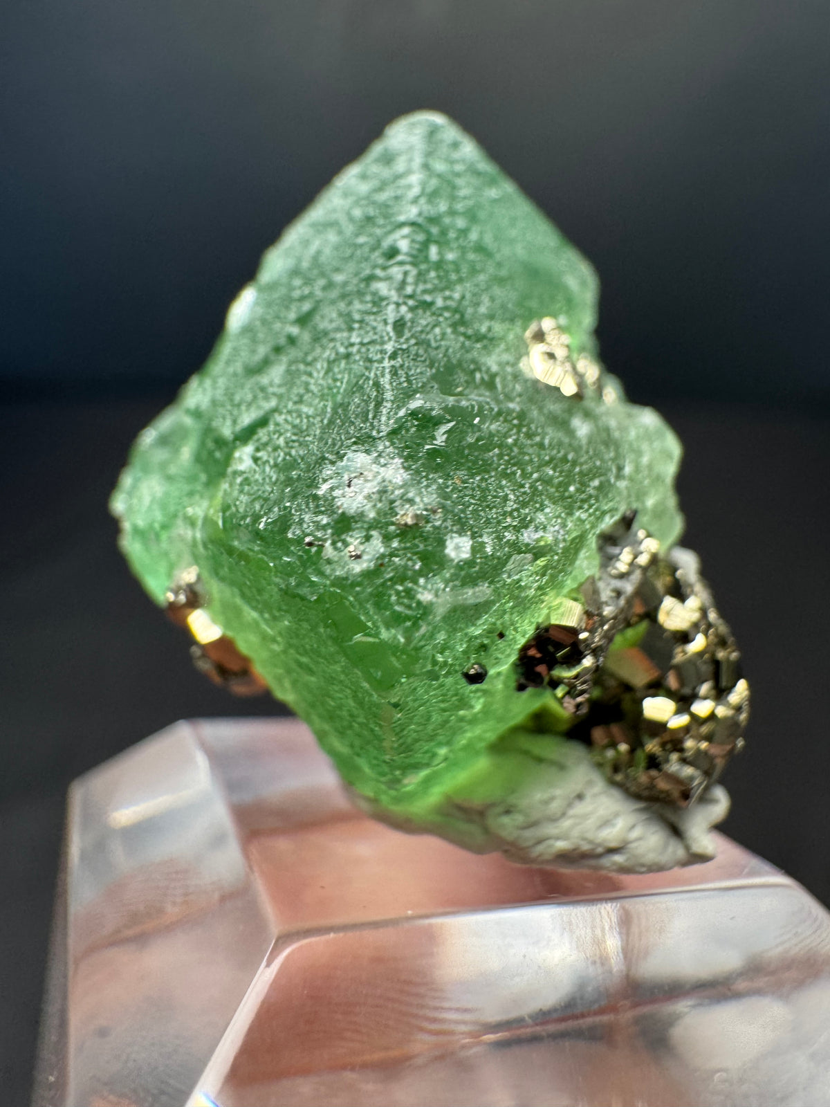 Fluorite with Pyrite, Milpo Mine, Peru