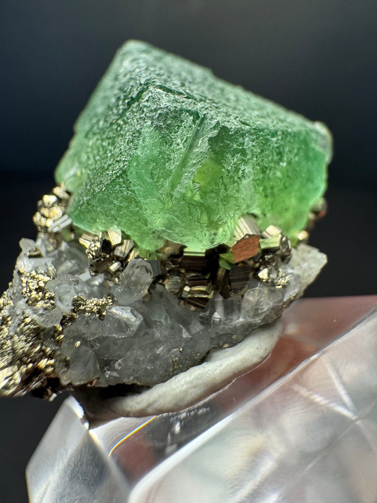 Fluorite with Pyrite, Milpo Mine, Peru
