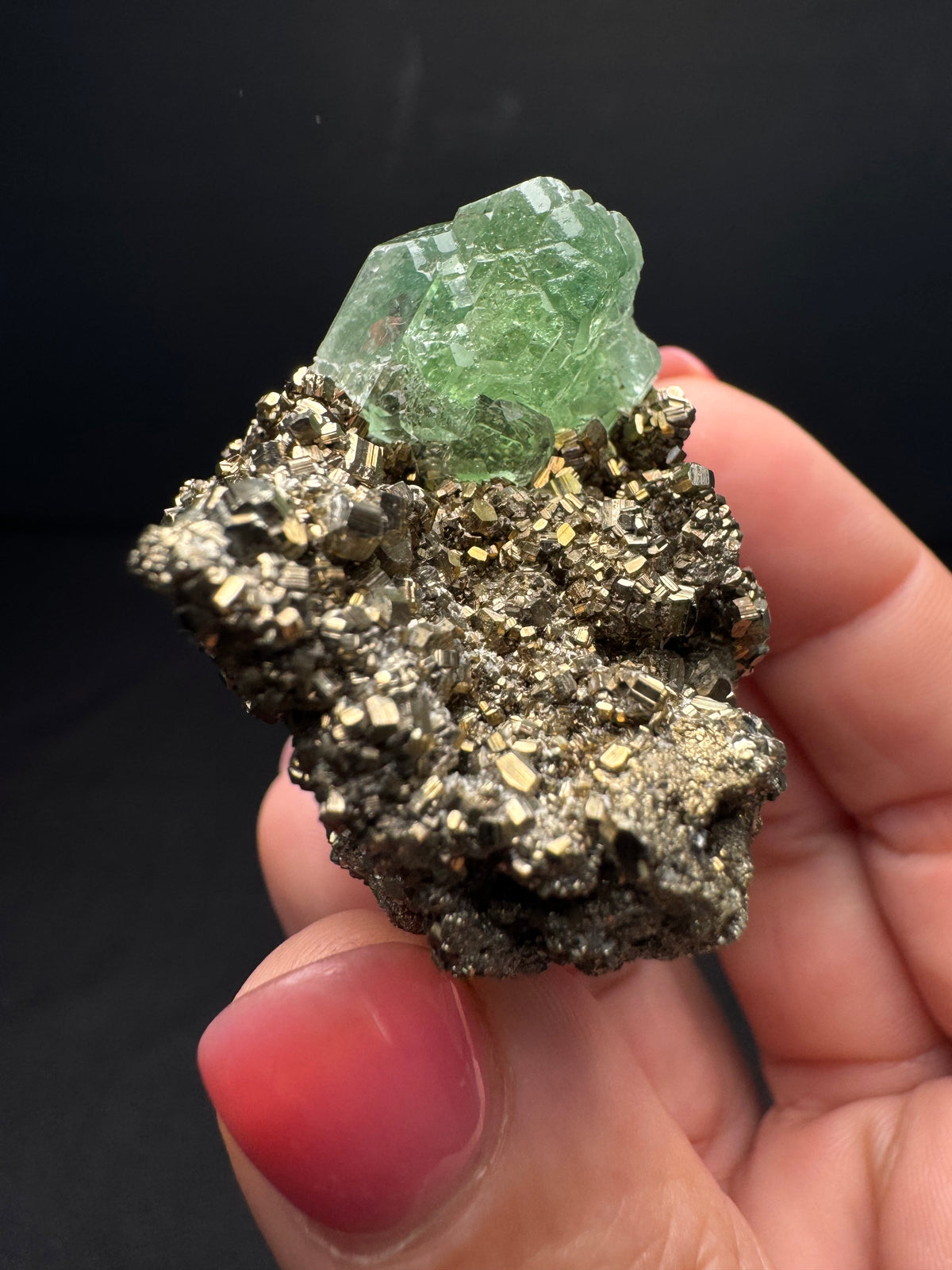 Fluorite with Pyrite, Milpo Mine, Peru