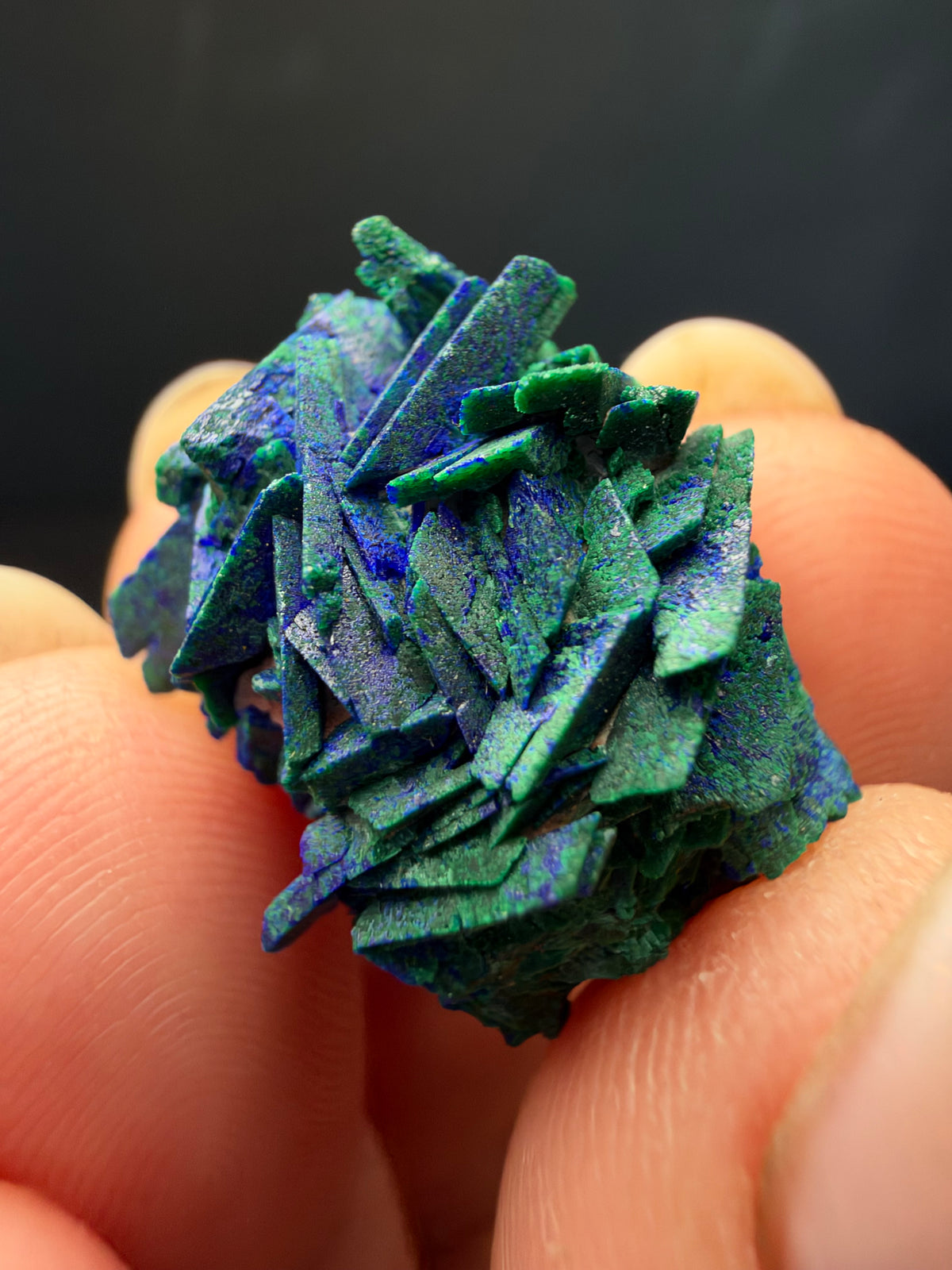 Malachite after Azurite (Pseudomorph), Kerrouchen, Morocco
