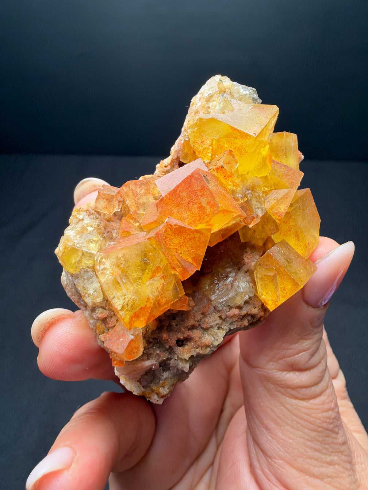 Fluorite on Matrix, Sidi Said, Morocco